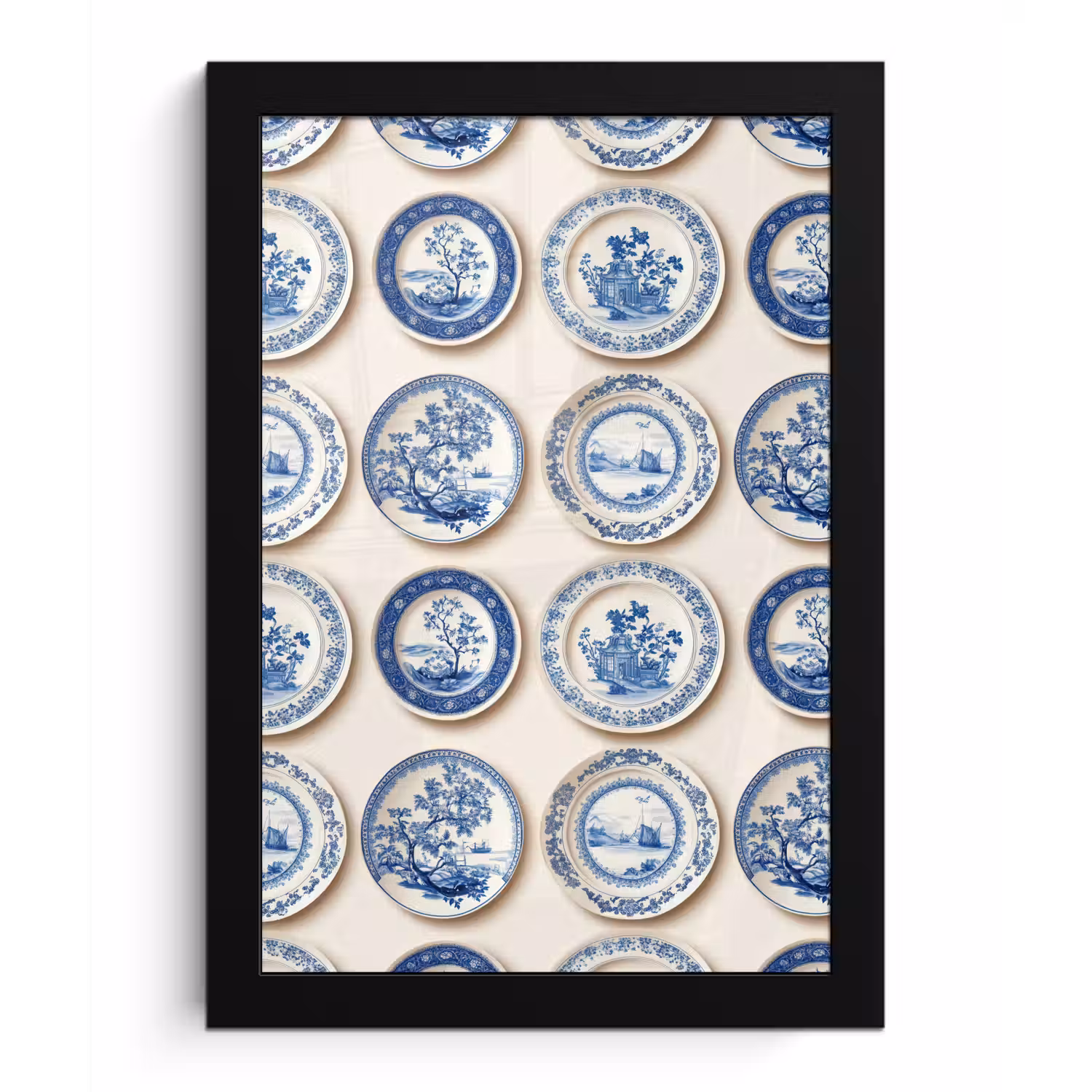 Borden - Bomen - Planten - Blauw fotolijst zwart zonder passe partout klein 224 -3d