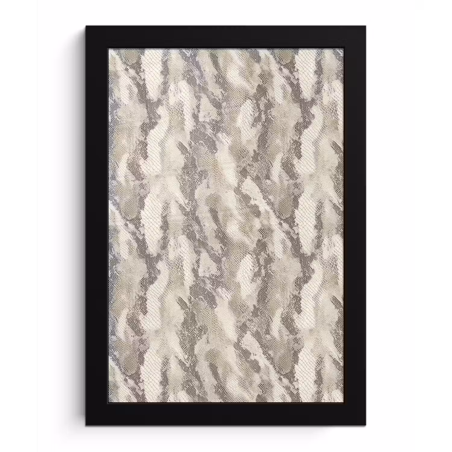 Slang - Patroon - Taupe fotolijst zwart zonder passe partout klein 224 -3d