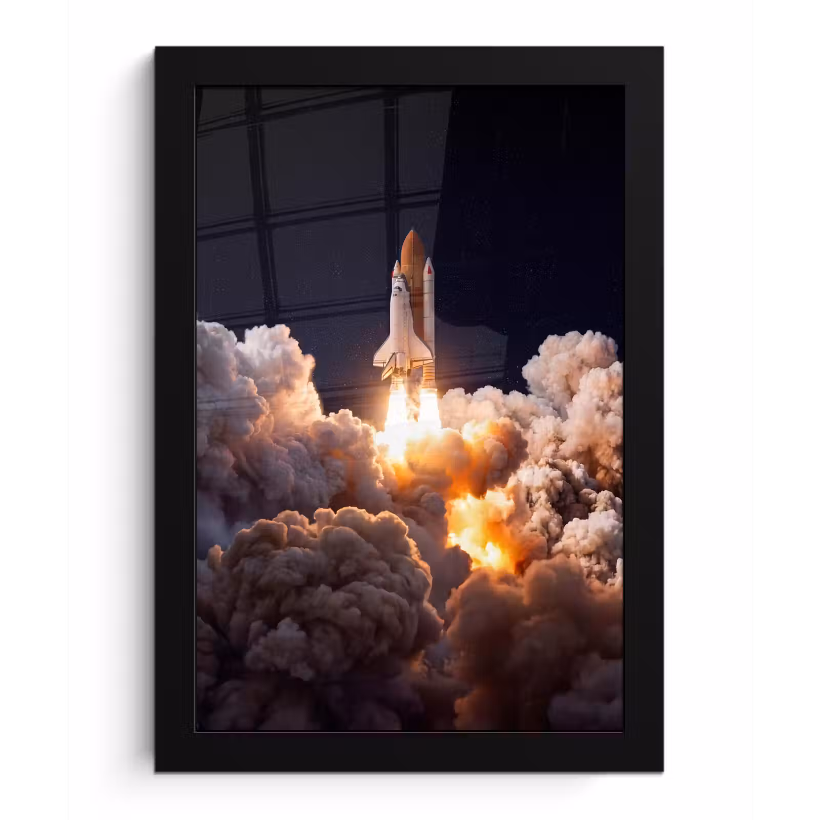 Framed Prints - Spacecraft - Launch - Stars - Ruimtevaartuig - Lancering - Sterren fotolijst zwart zonder passe partout klein