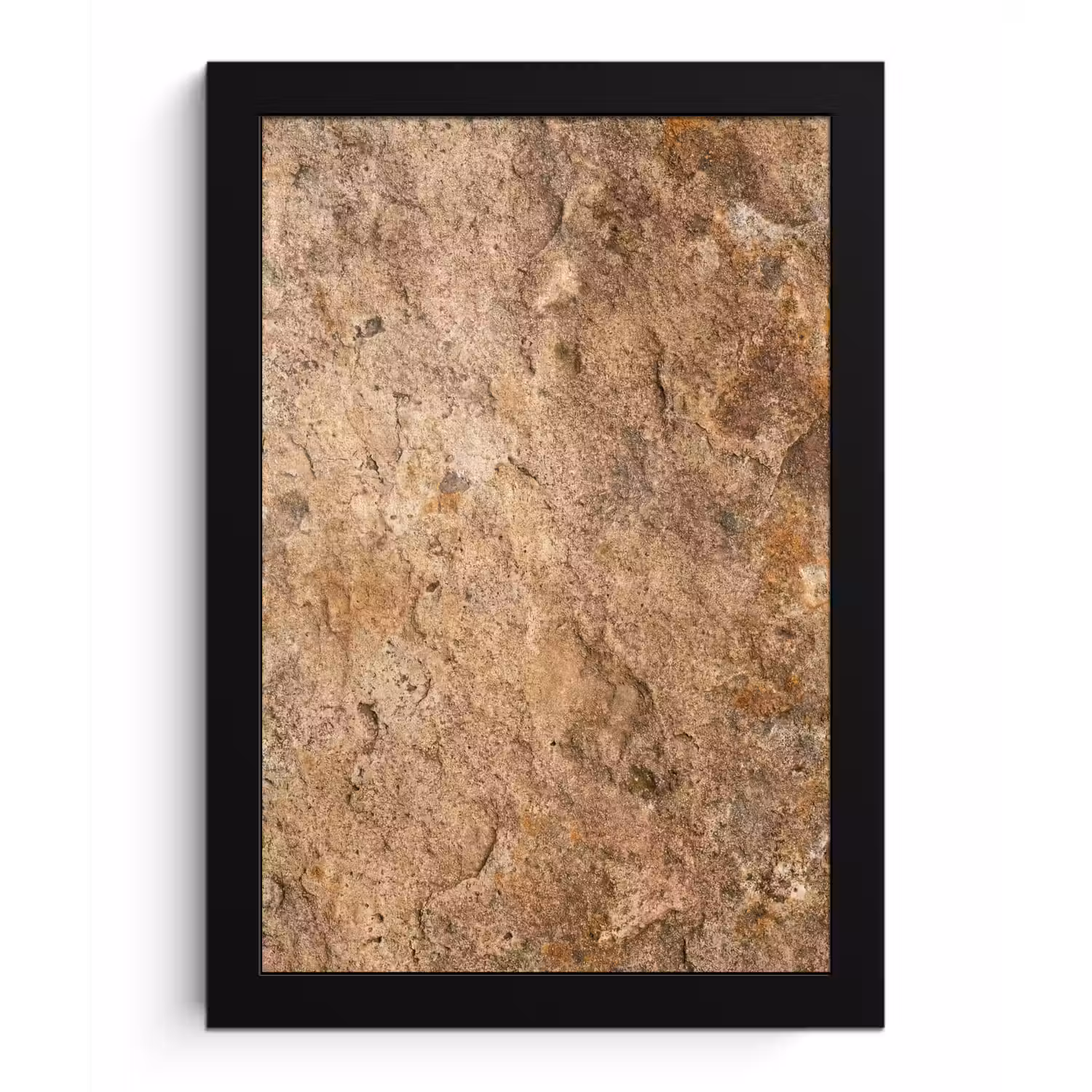 Steen - Natuur - Textuur - Abstract - Bruin fotolijst zwart zonder passe partout klein -3d
