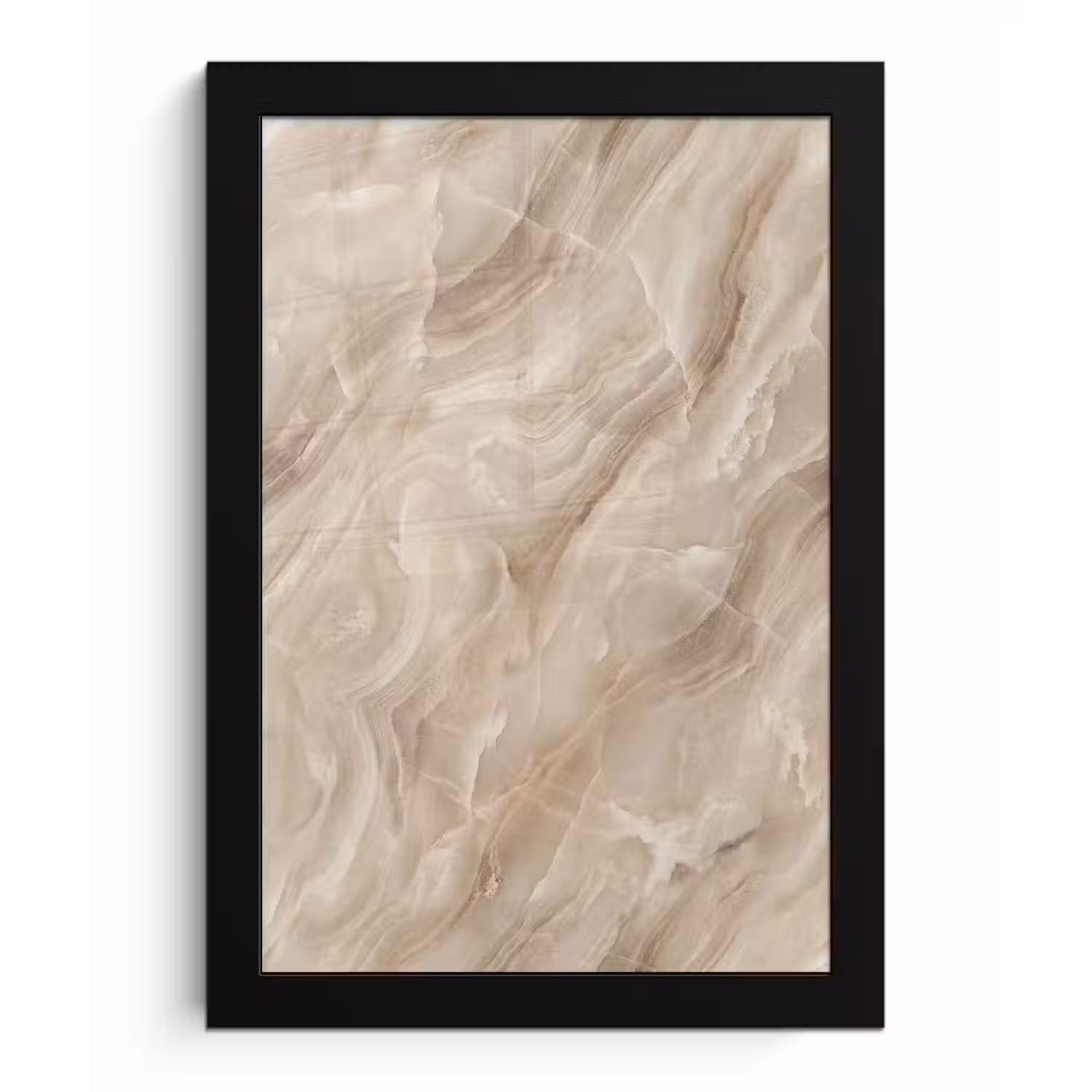Steen - Golvend - Abstract - Beige fotolijst zwart zonder passe partout klein -3d