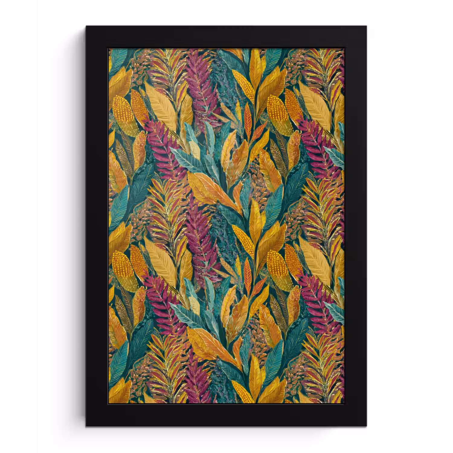 Tropische - Botanisch - Patroon - Kleurrijk - Exotisch fotolijst zwart zonder passe partout klein 224 -3d