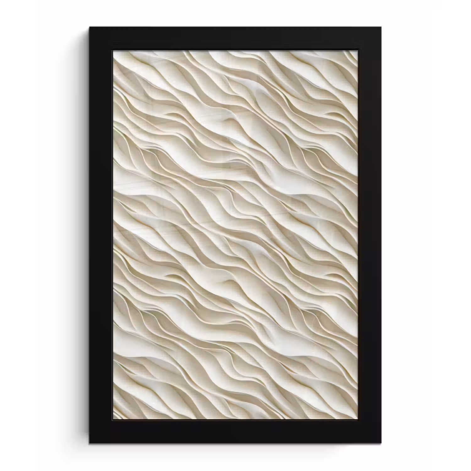Golven - Wit - Minimalistisch fotolijst zwart zonder passe partout klein 224 -3d