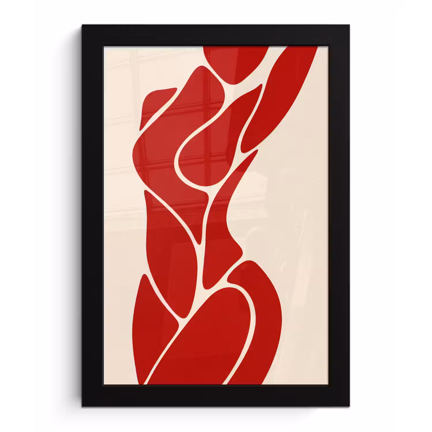 Vrouw - Figuur - Abstract - Modern - Rood fotolijst zwart zonder passe partout klein -3d
