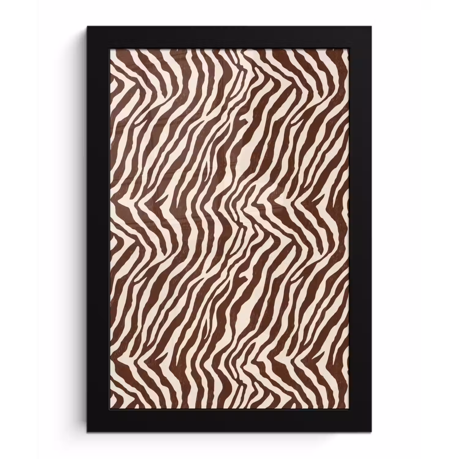 Zebra - Patroon - Zwart - Wit fotolijst zwart zonder passe partout klein 224 -3d