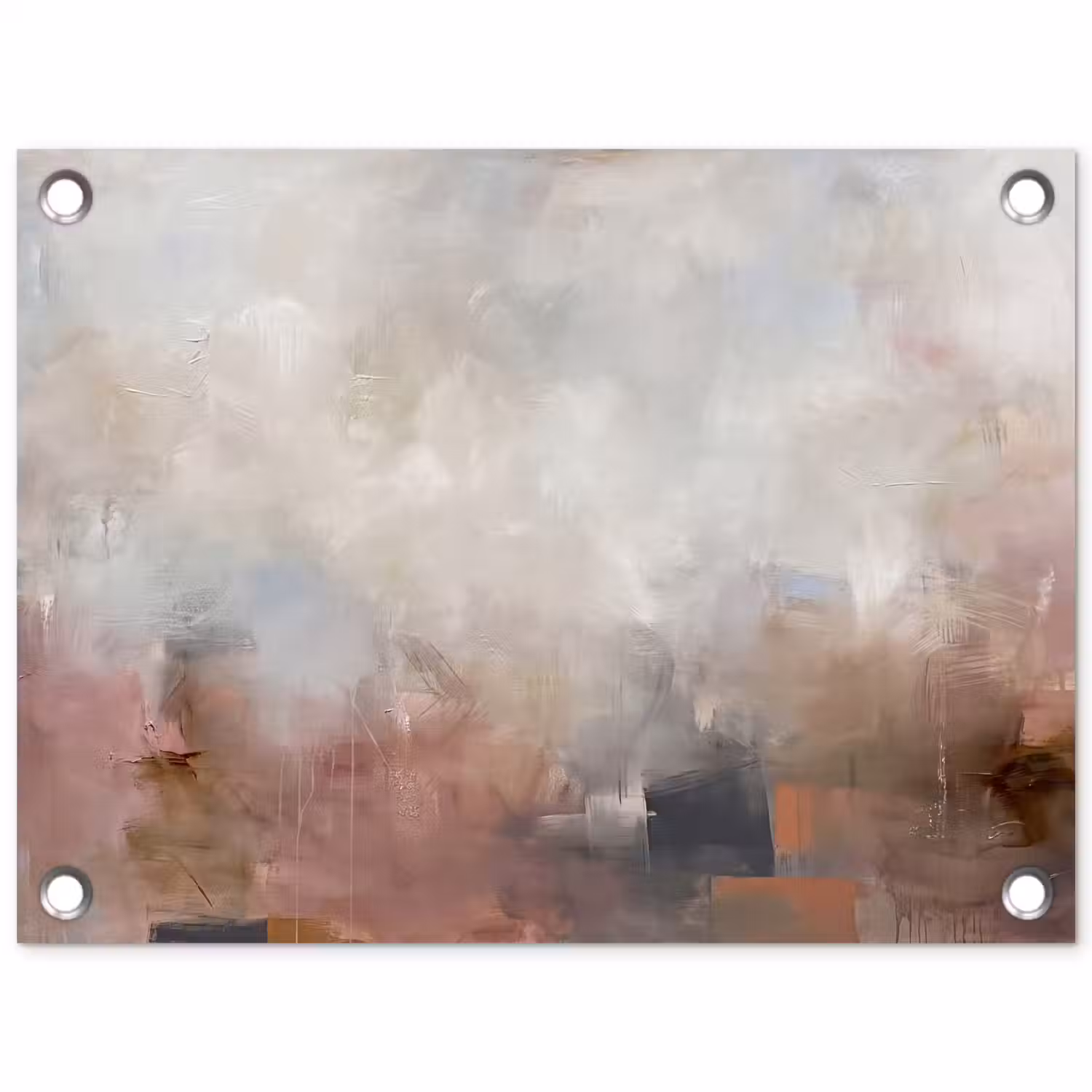 Abstract - Vloeiend - Kunst - Modern - Beige tuinposter los doek klein -3d
