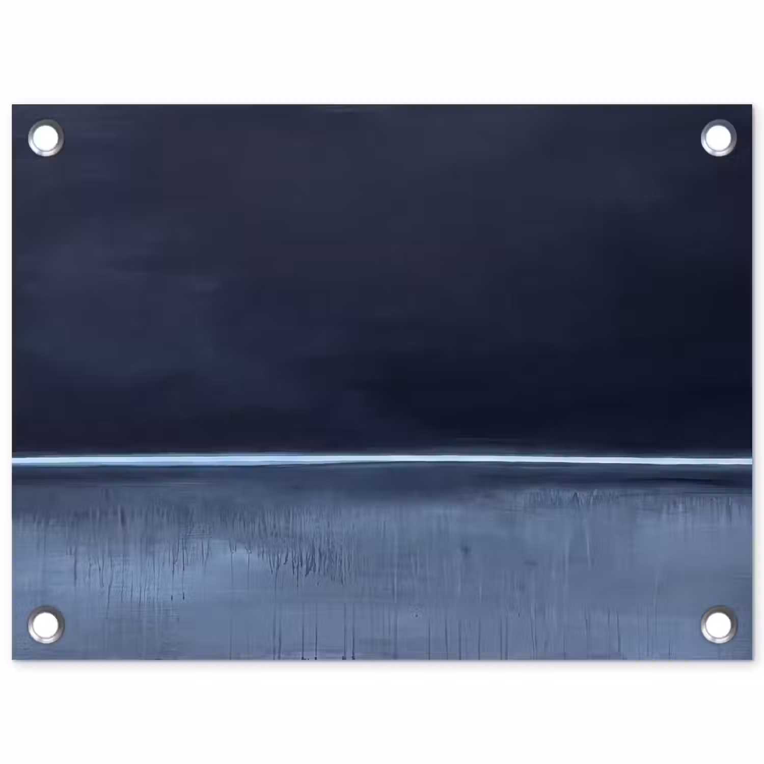Abstract - Horizontale lijn - Minimalistisch - Donkerblauw - Kunst tuinposter los doek klein -3d