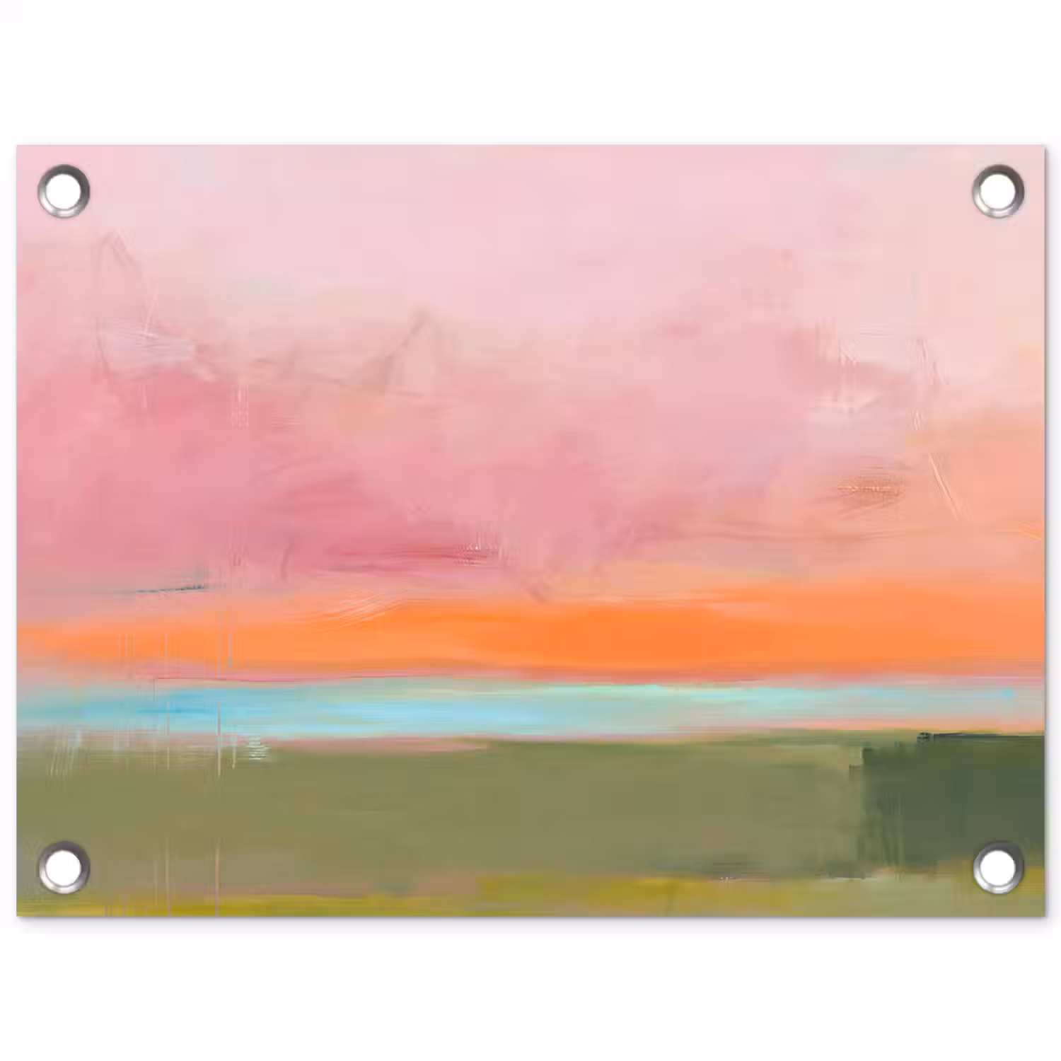 Abstract - Landschap - Modern - Roze - Oranje tuinposter los doek klein -3d