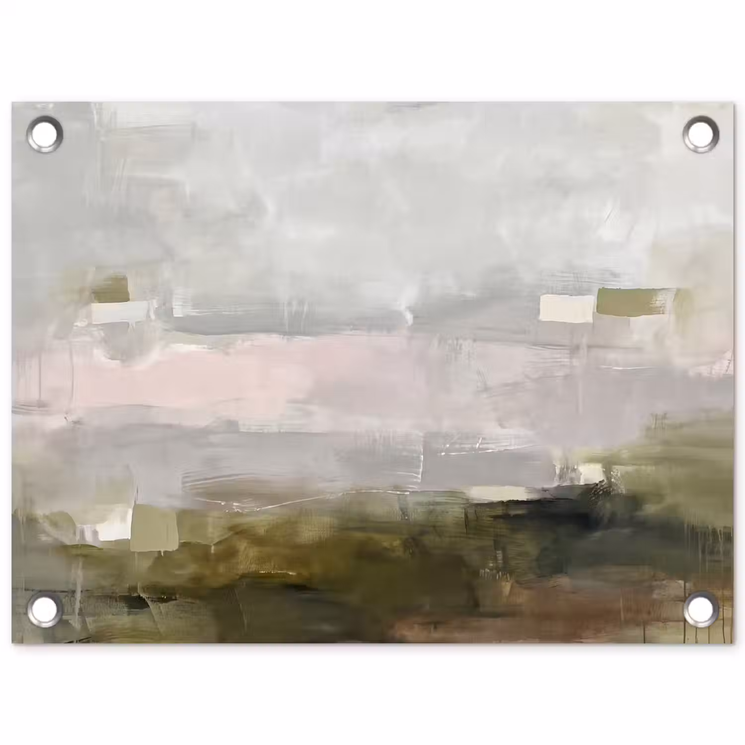 Abstract - Gelaagd - Kunst - Modern - Grijs-Groen tuinposter los doek klein -3d