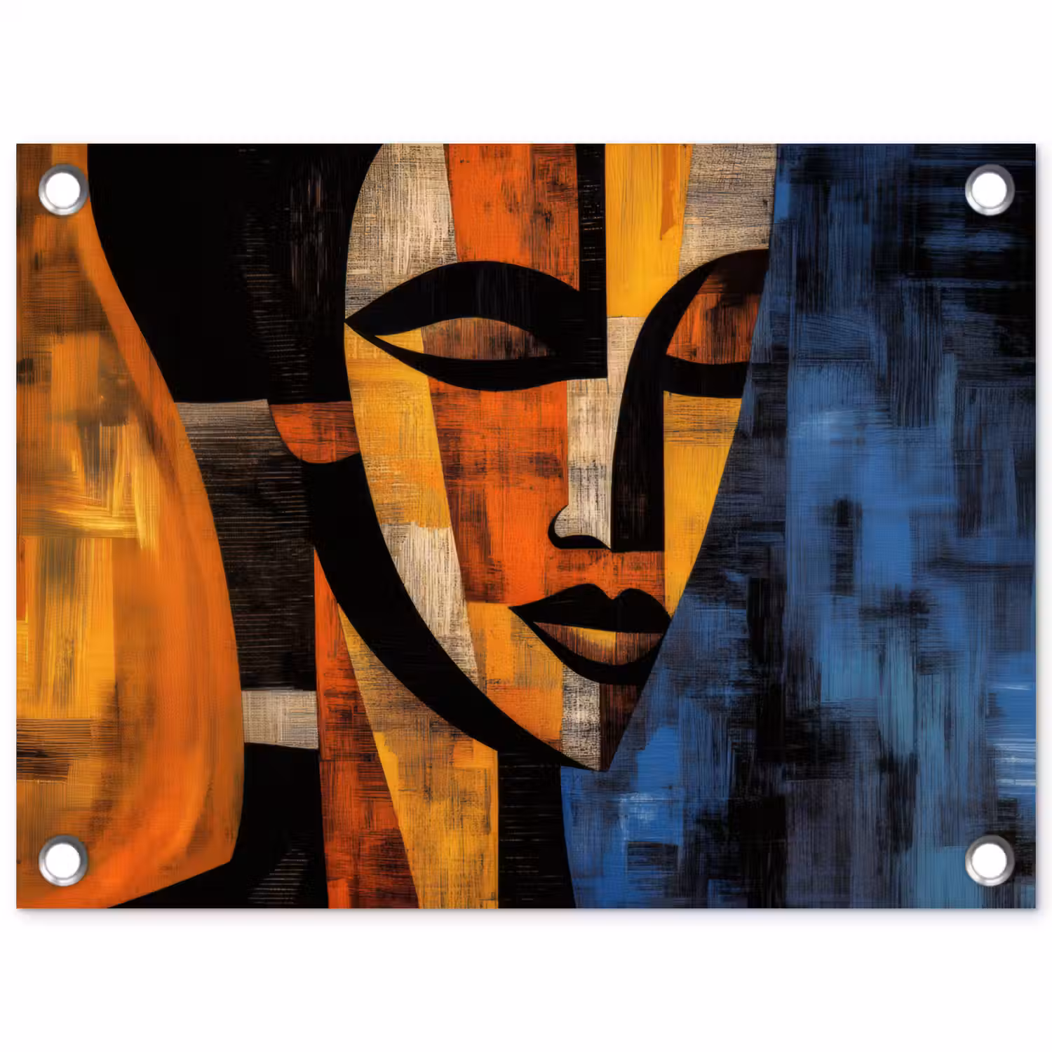 Abstract - Portret - Kleurvakken tuinposter los doek klein -3d