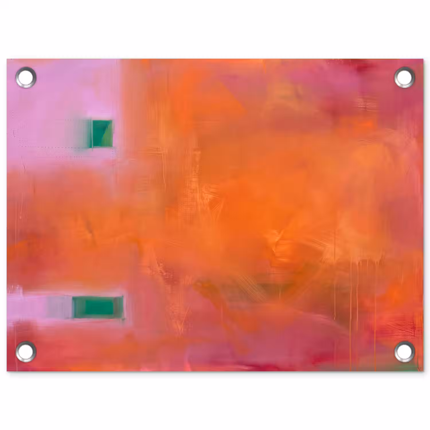 Abstract - Vlakken - Kunst - Modern - Oranje tuinposter los doek klein -3d