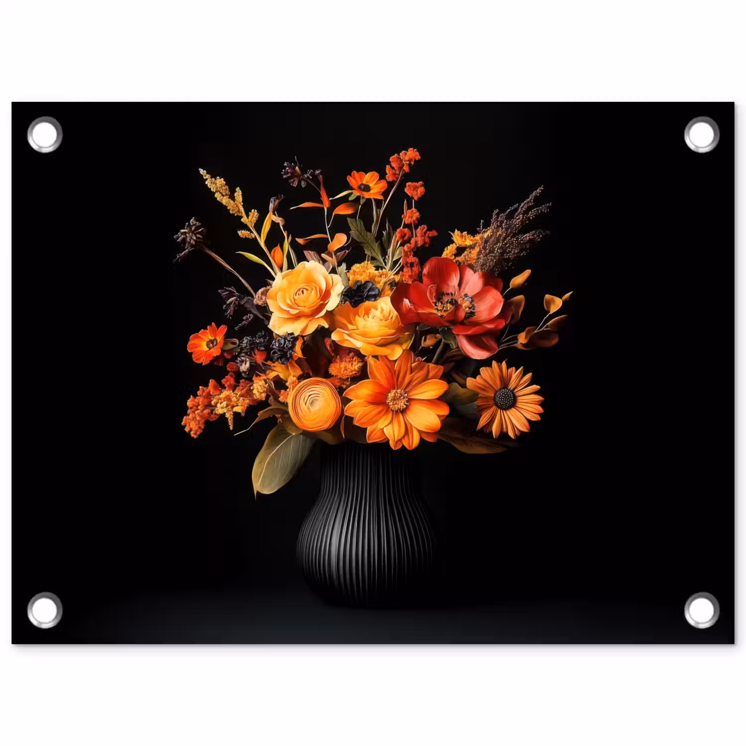 Herfst - Boeket - Oranje tuinposter los doek klein -3d