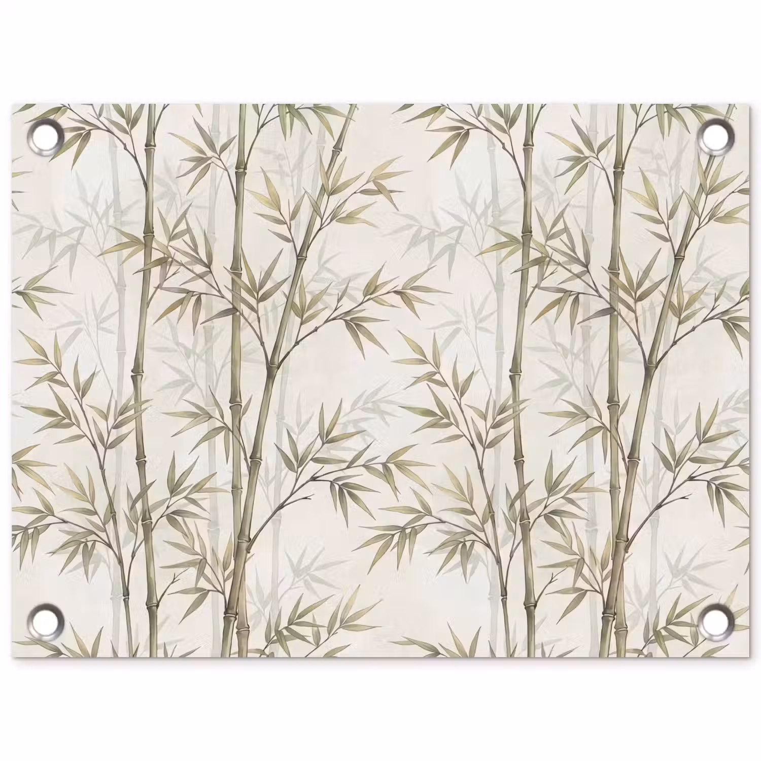 Bamboe - Bladeren - Natuur - Aquarel - Groen tuinposter los doek klein -3d