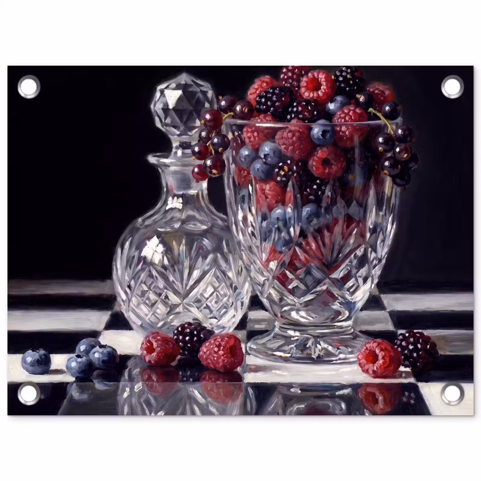 Garden Poster - Berries - Crystal - Still Life - Bessen - Kristal - Stilleven tuinposter los doek klein