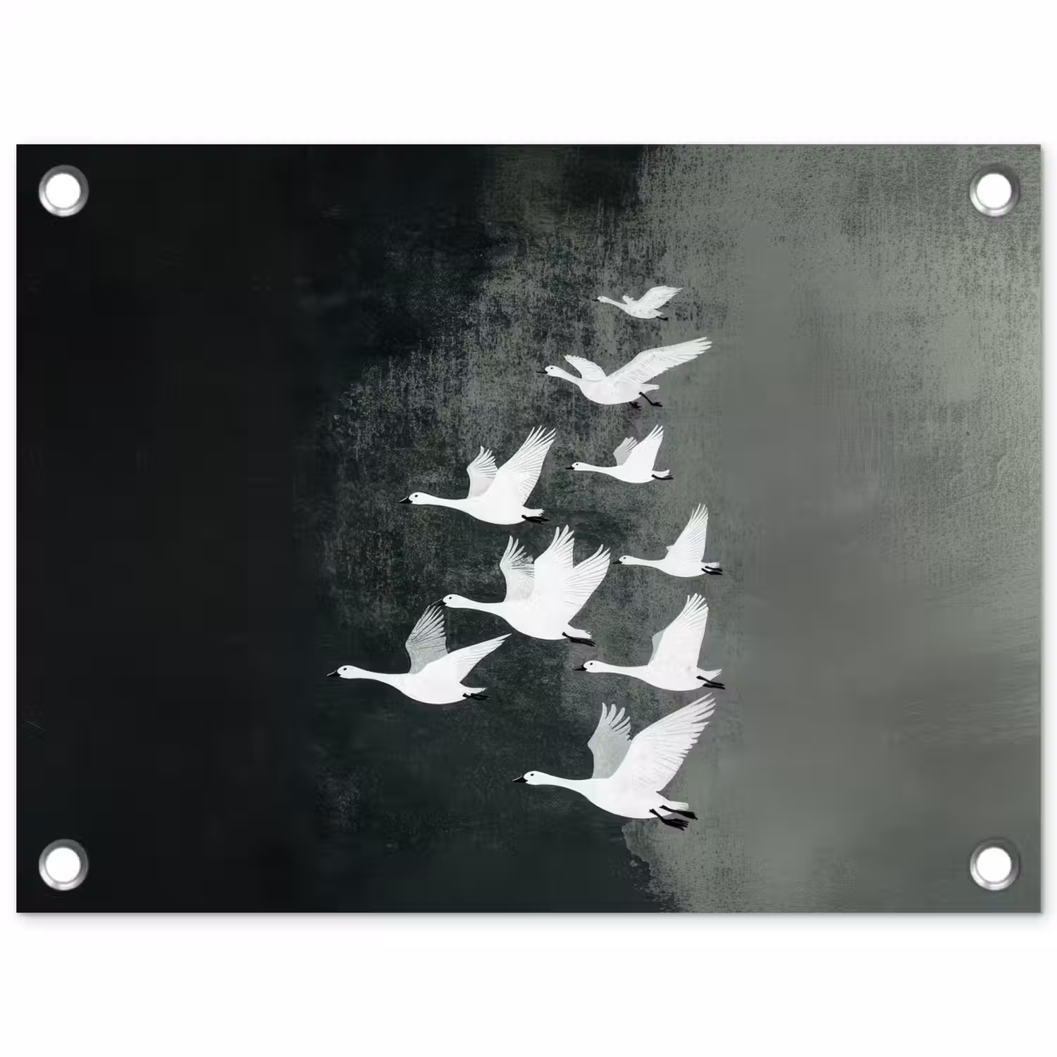 Vogel - Japandi - Groen tuinposter los doek klein -3d