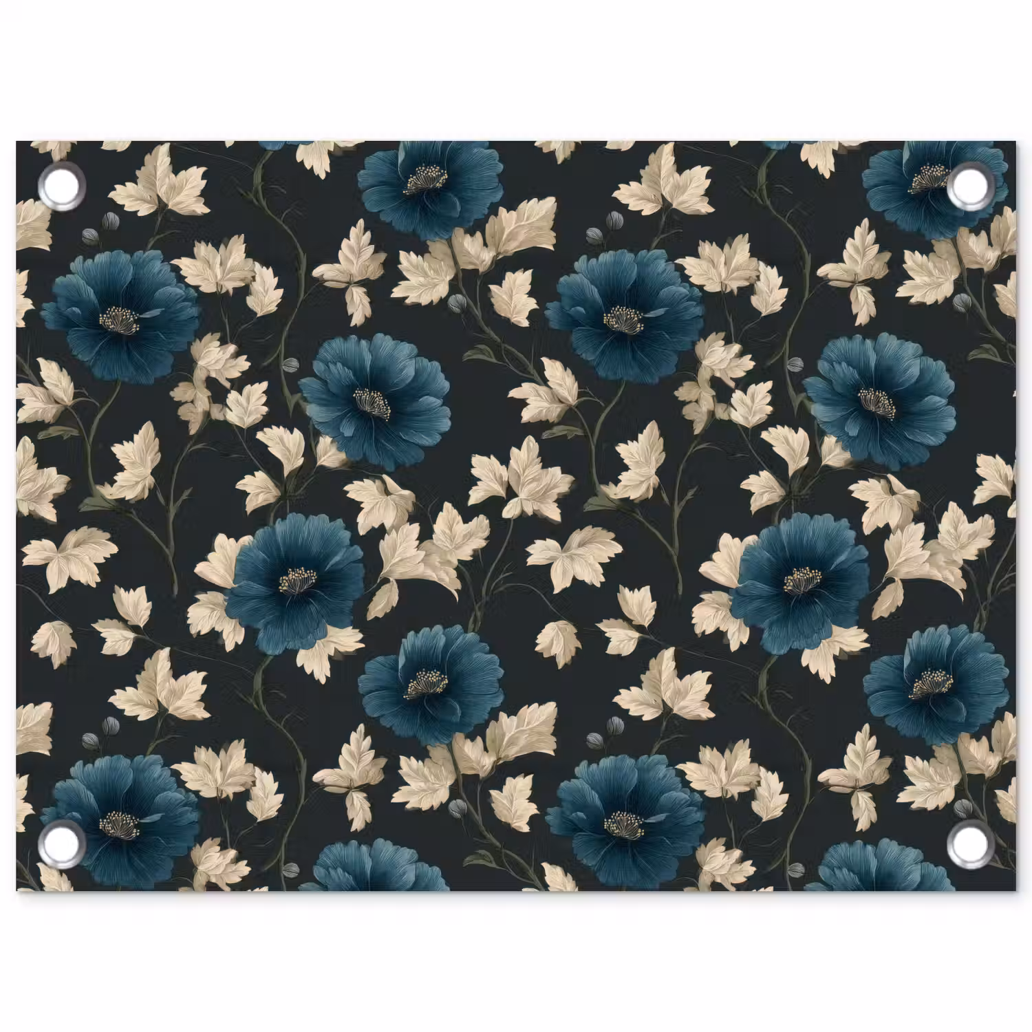 Botanisch - Bloemen - Blauw tuinposter los doek klein 239 -3d