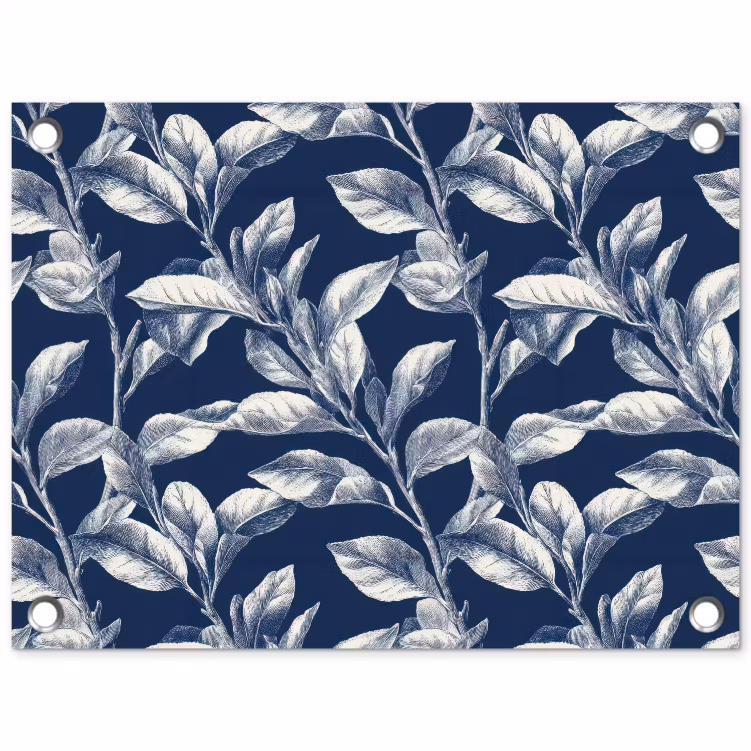 Botanisch - Patroon - Blauw tuinposter los doek klein 239 -3d