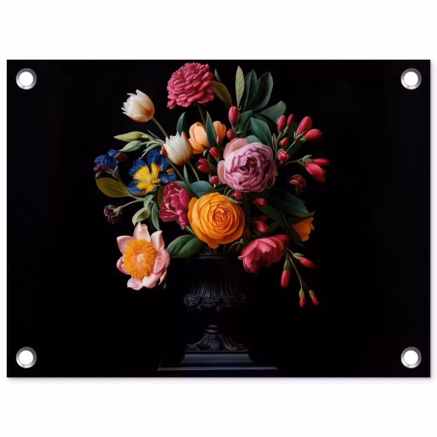 Boeket - Romantisch - Kleurrijk tuinposter los doek klein -3d