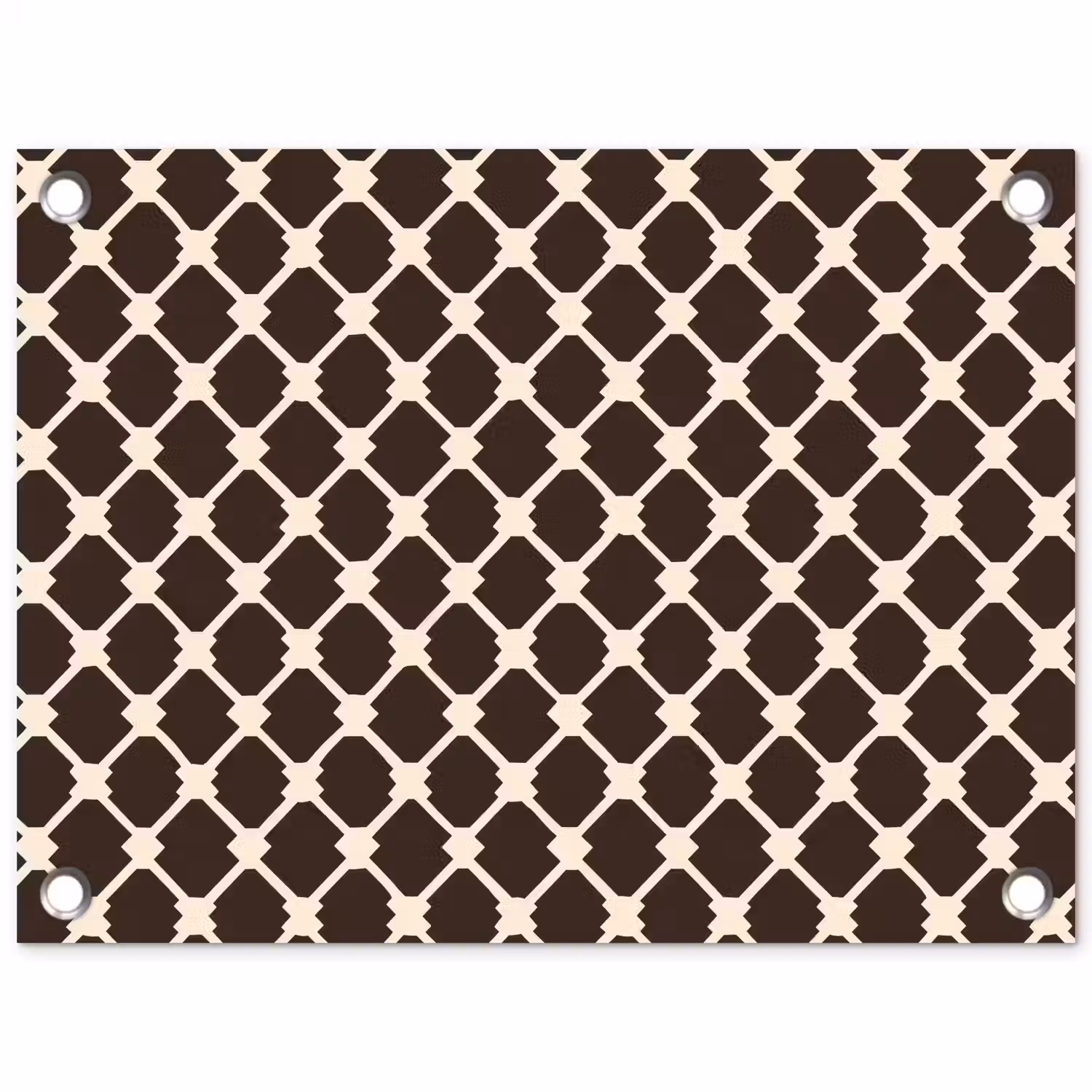 Bruin - Ruitpatroon - Geometrisch tuinposter los doek klein 239 -3d