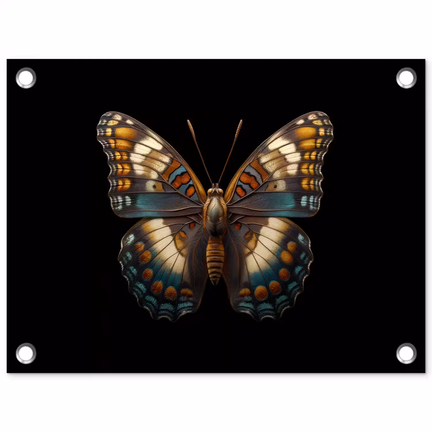 Vlinder - Kleurrijk - mozaïekachtig tuinposter los doek klein -3d