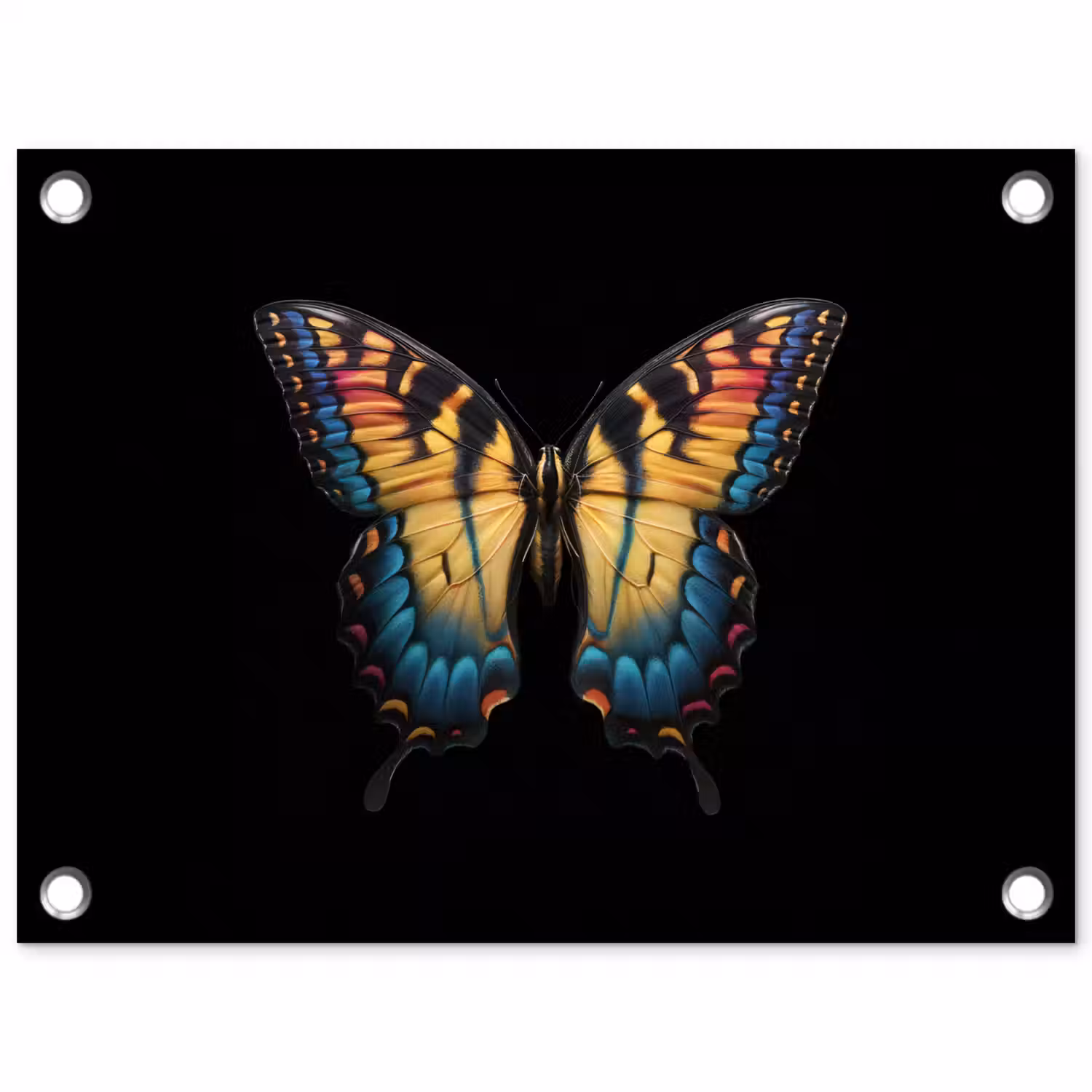 Vlinder - Kleurrijk - Speels tuinposter los doek klein -3d