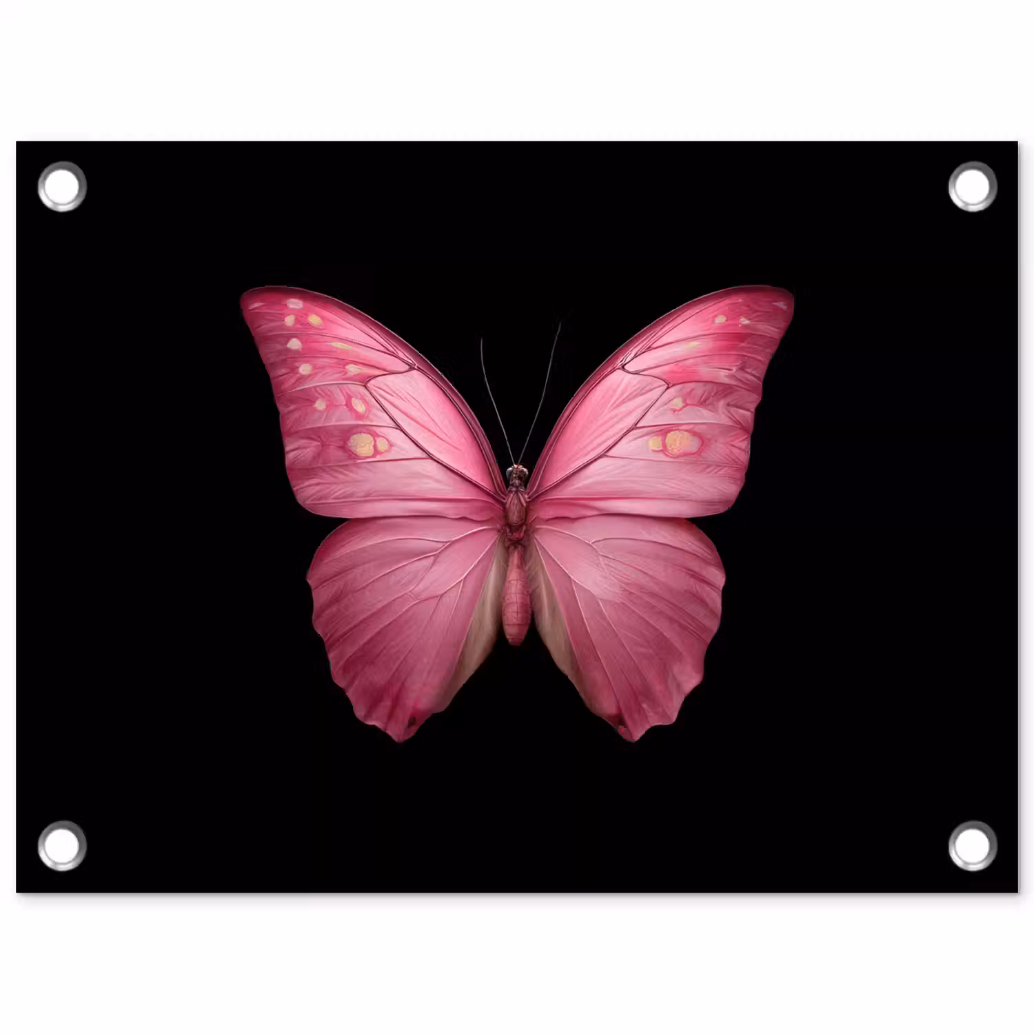Vlinder - roze - Elegant tuinposter los doek klein -3d
