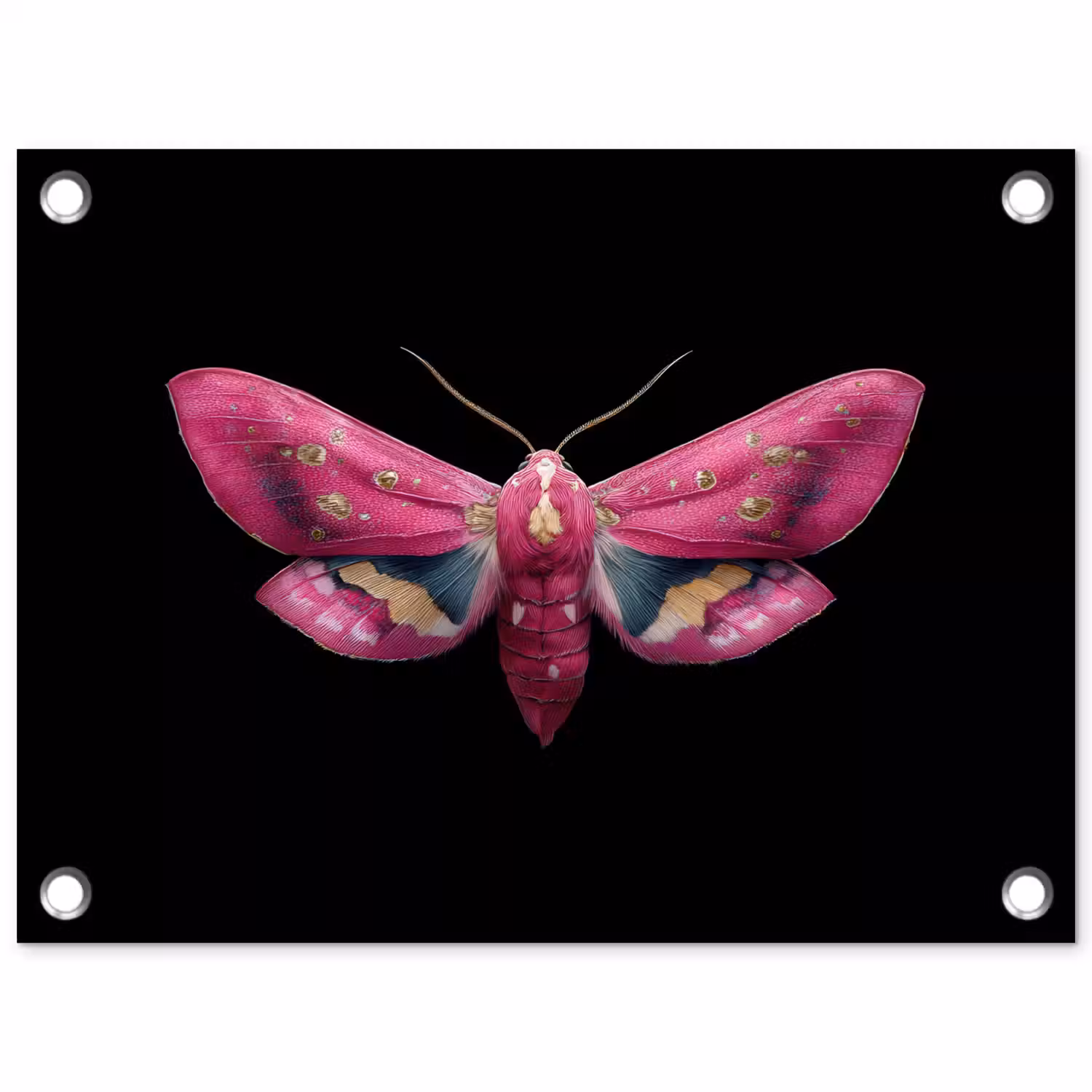 Vlinder - Roze - Nachtvlinder tuinposter los doek klein -3d