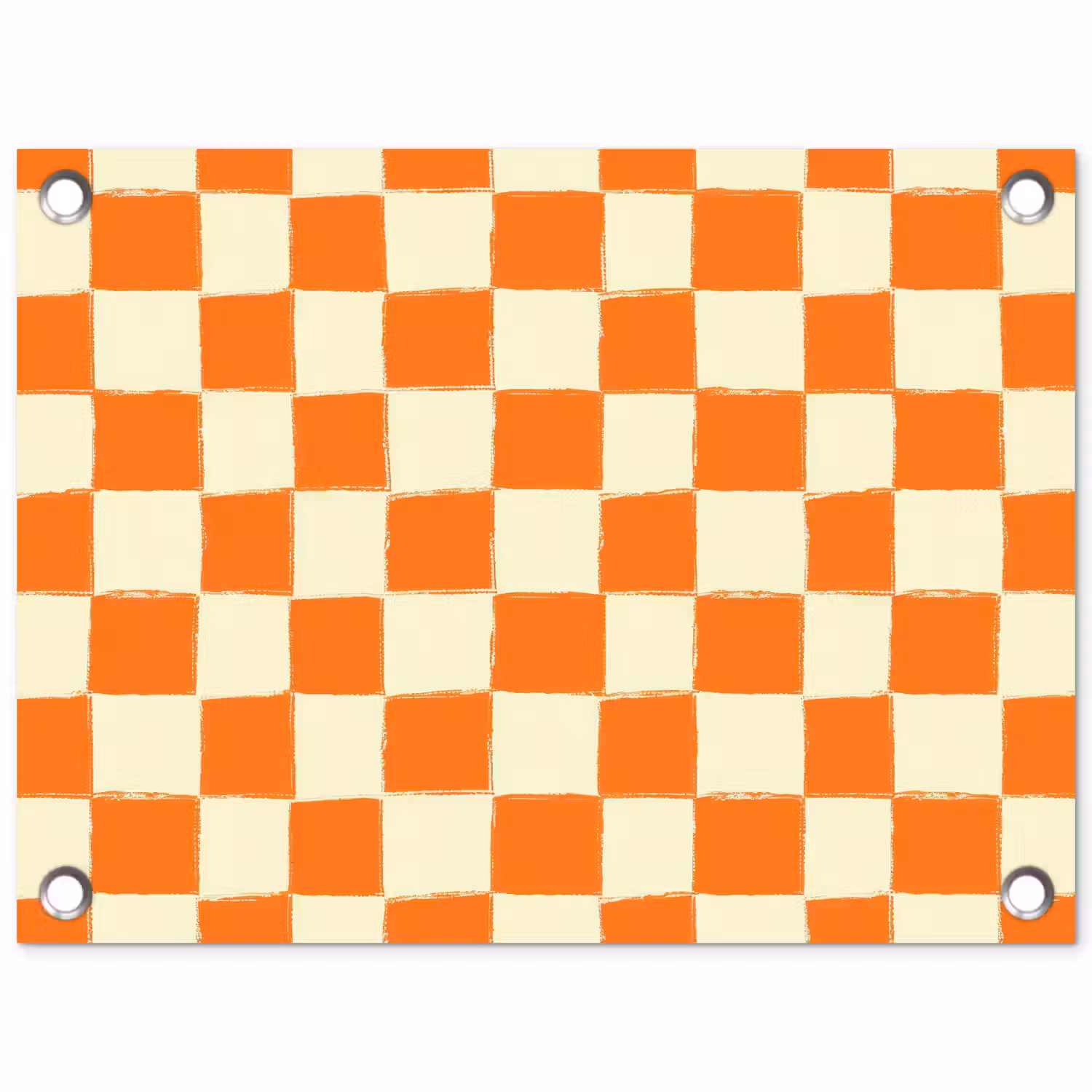 Schaak - Patroon - Oranje tuinposter los doek klein 239 -3d