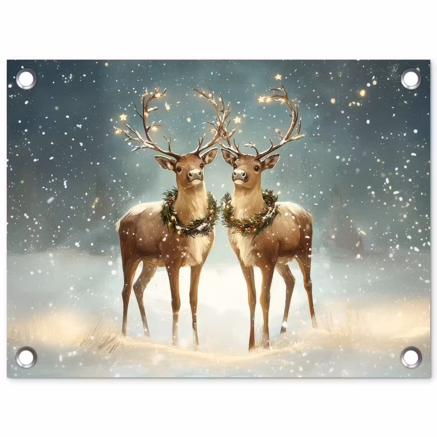 Kerstmagie - Winterwoud - Rendier tuinposter los doek klein -3d