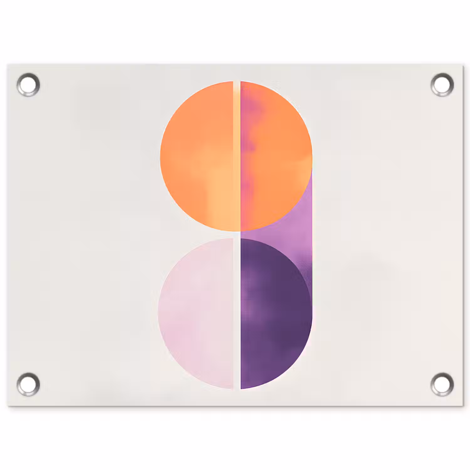 Cirkels - Abstract - Paars tuinposter los doek klein -3d