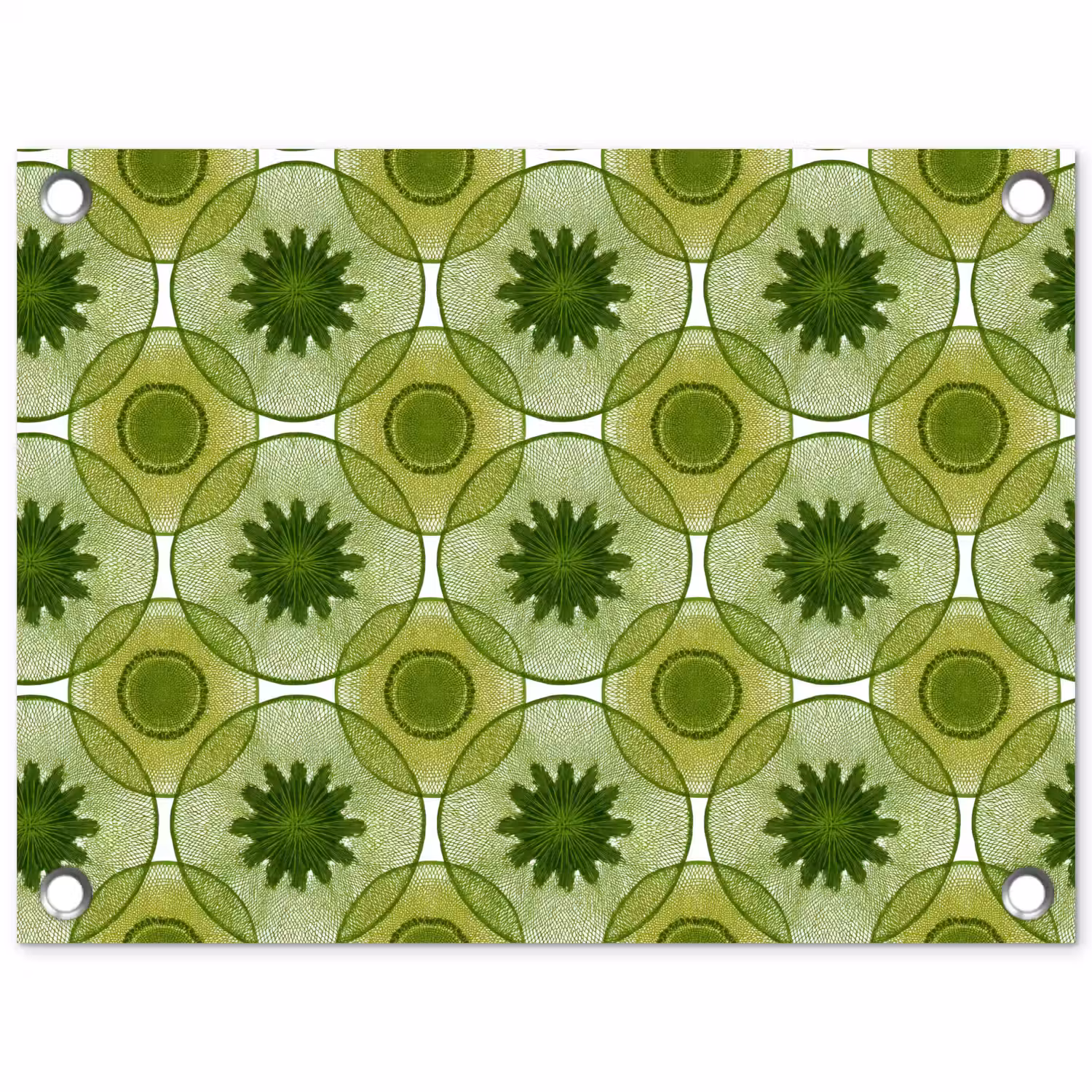 Cirkels - Patroon - Groen tuinposter los doek klein 239 -3d