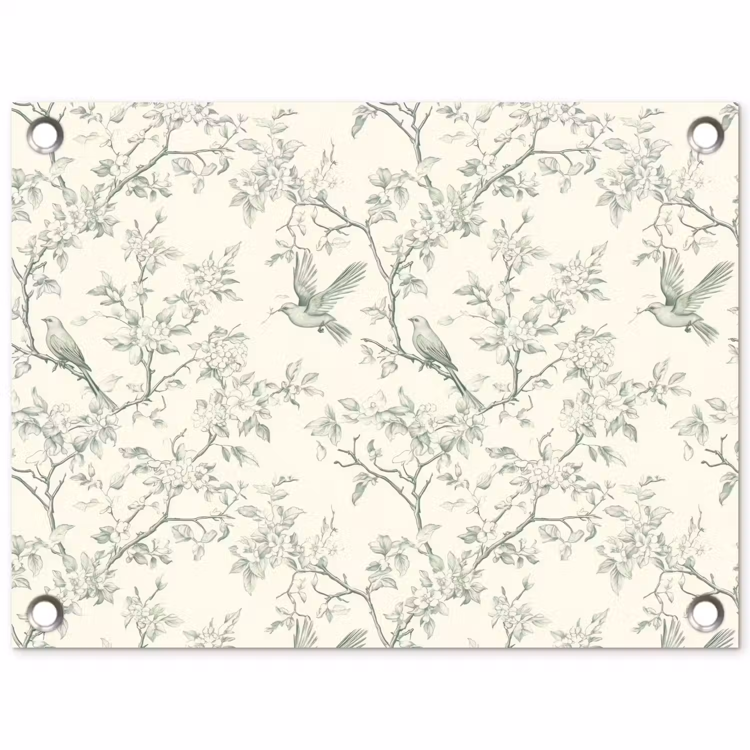 Klassiek - Vogels - Groen tuinposter los doek klein 239 -3d