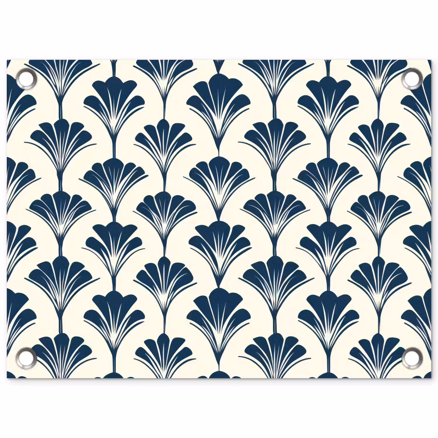 Klassiek - Motief - Blauw tuinposter los doek klein 239 -3d
