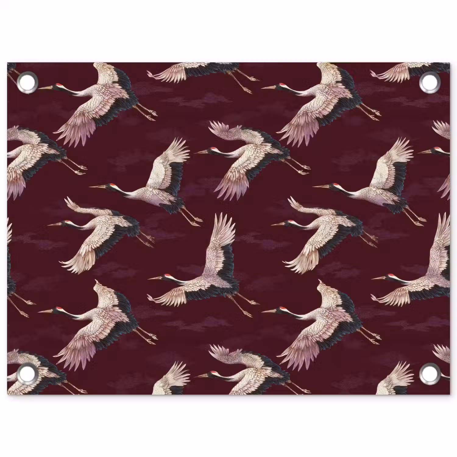 Kraanvogels - Klassiek - Bordeaux tuinposter los doek klein 239 -3d