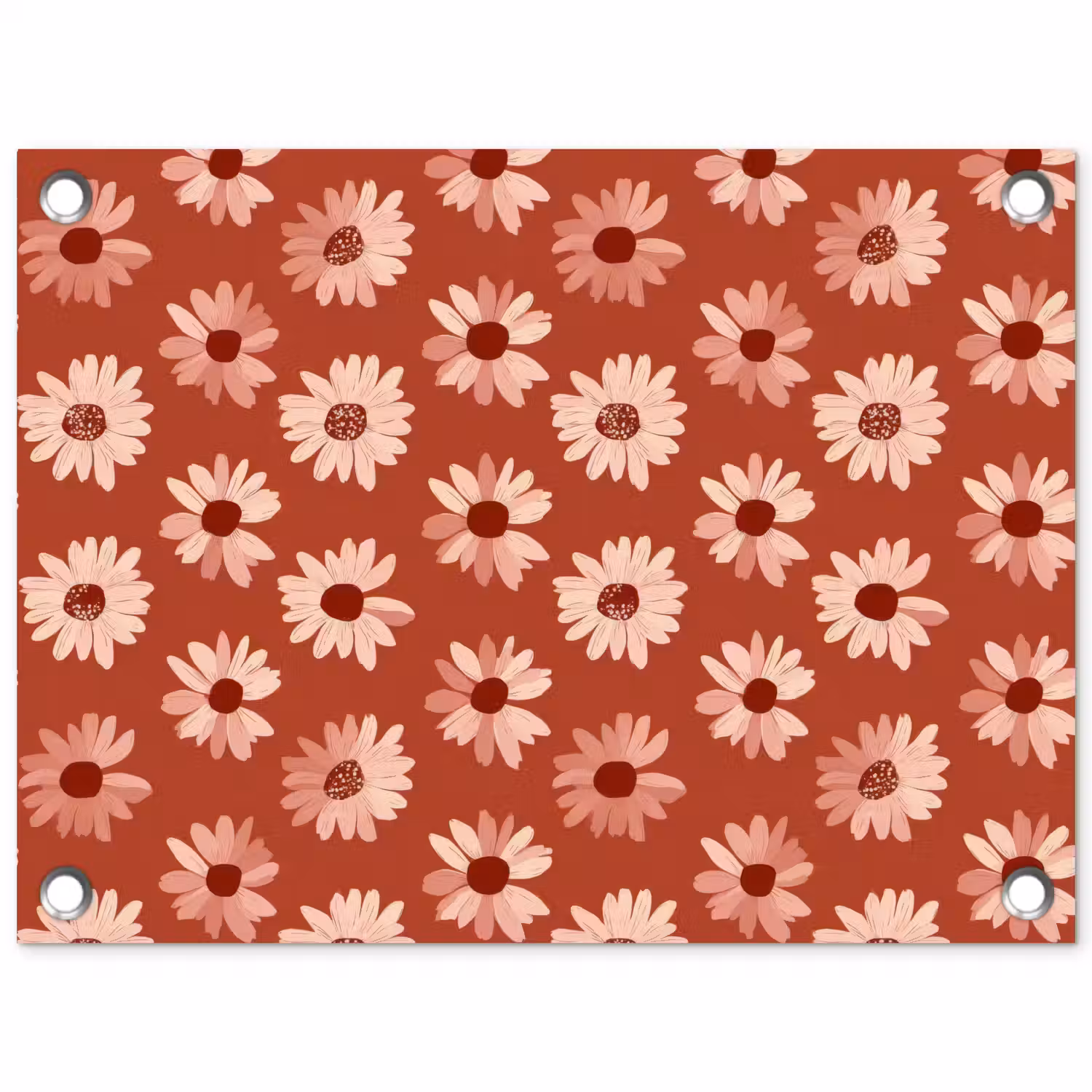 Madelief - Retro - Terracotta tuinposter los doek klein 239 -3d