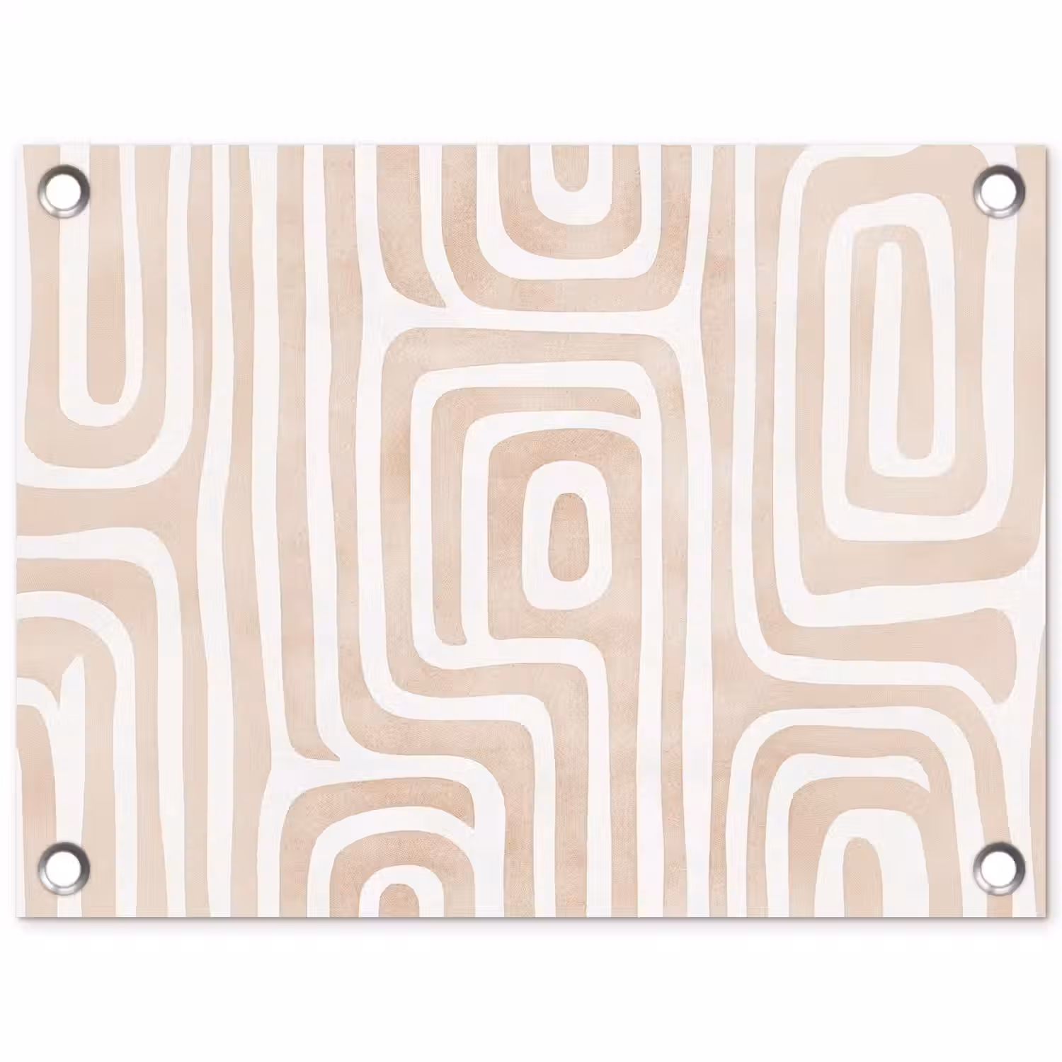 Decoratief - Labyrint - Beige tuinposter los doek klein -3d