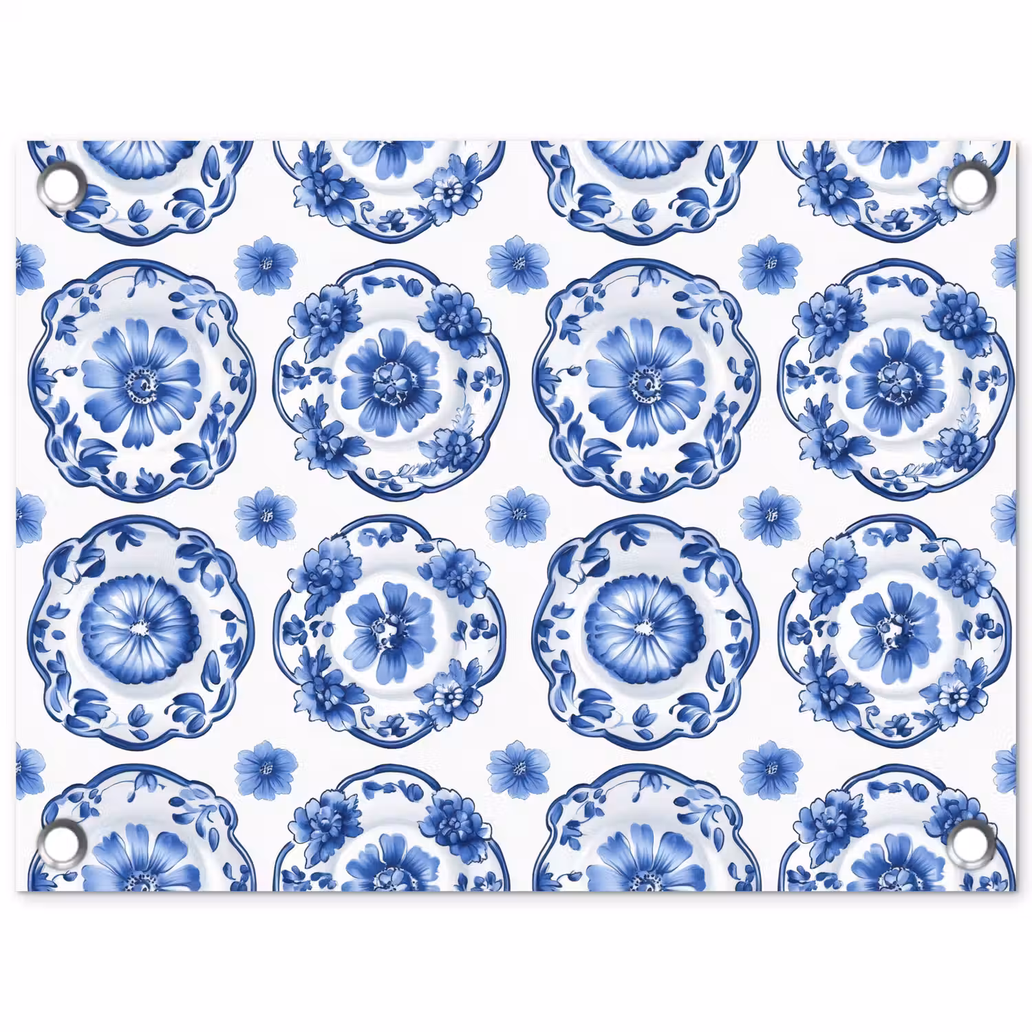 Sierborden - Bloemen - Blauw tuinposter los doek klein 239 -3d
