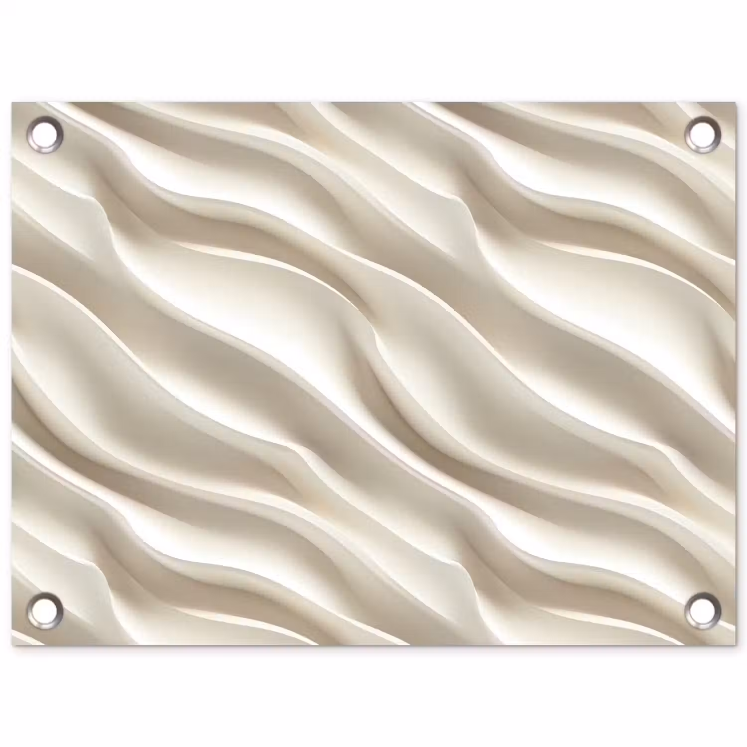 Diagonaal - Golven - Crème tuinposter los doek klein 239 -3d