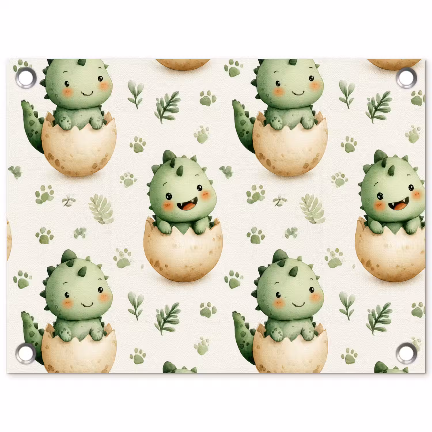 Dino - Eieren - Groen tuinposter los doek klein 239 -3d