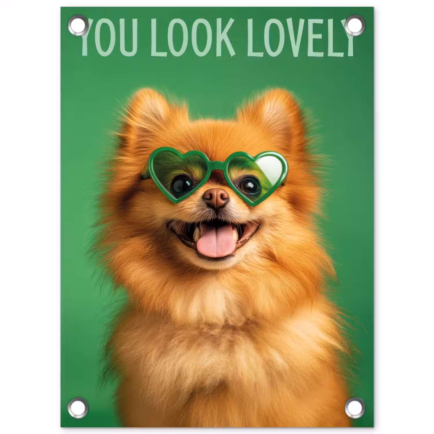 Hond - Zonnebril - Valentijn - Love tuinposter los doek klein -3d