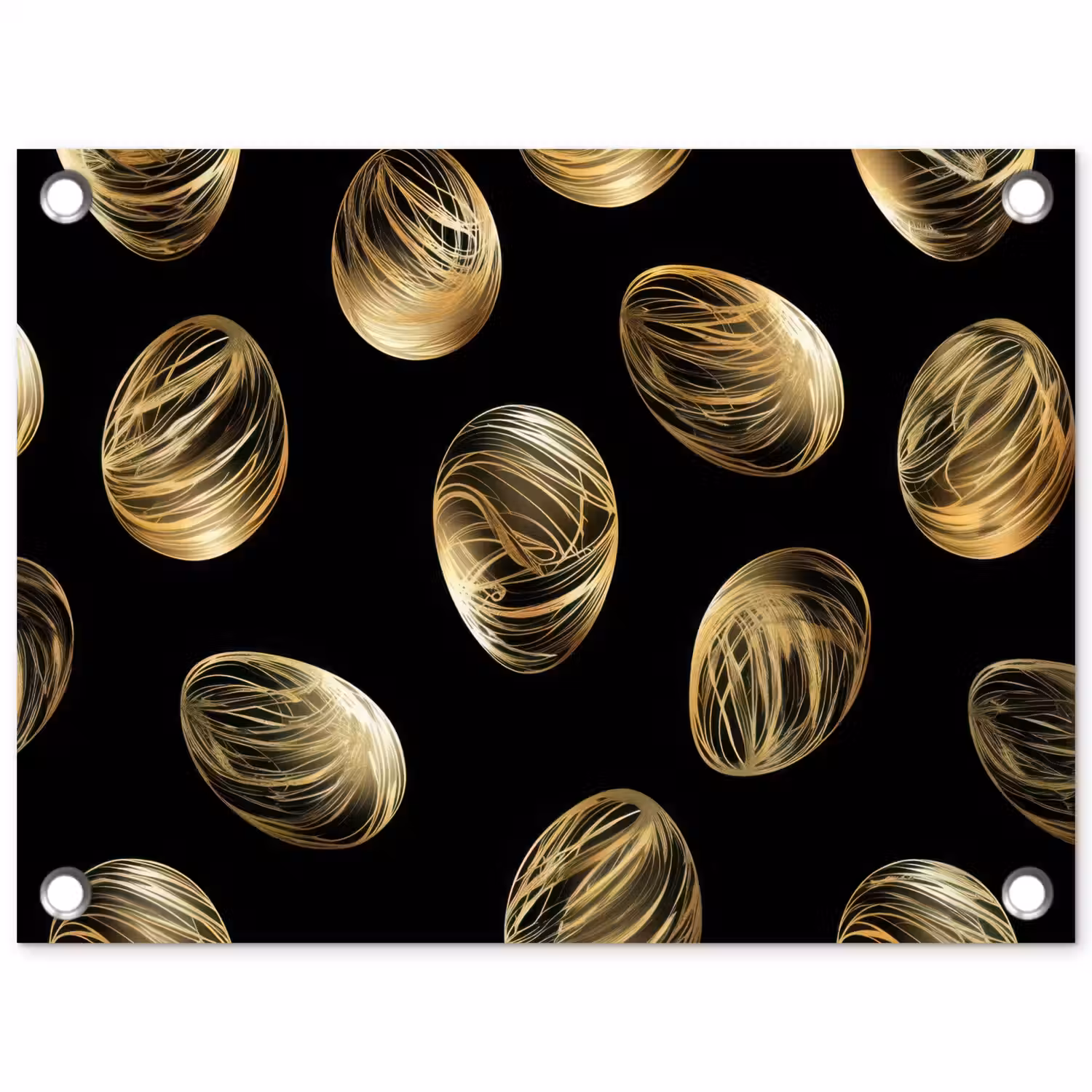 Eieren - Goud - Patroon tuinposter los doek klein -3d
