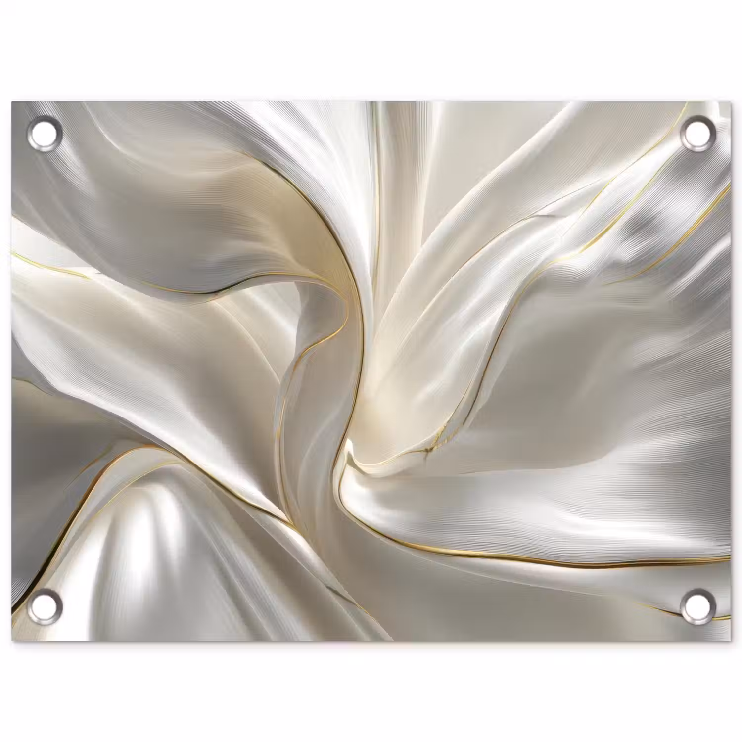Stof - Plooien - Goud tuinposter los doek klein -3d