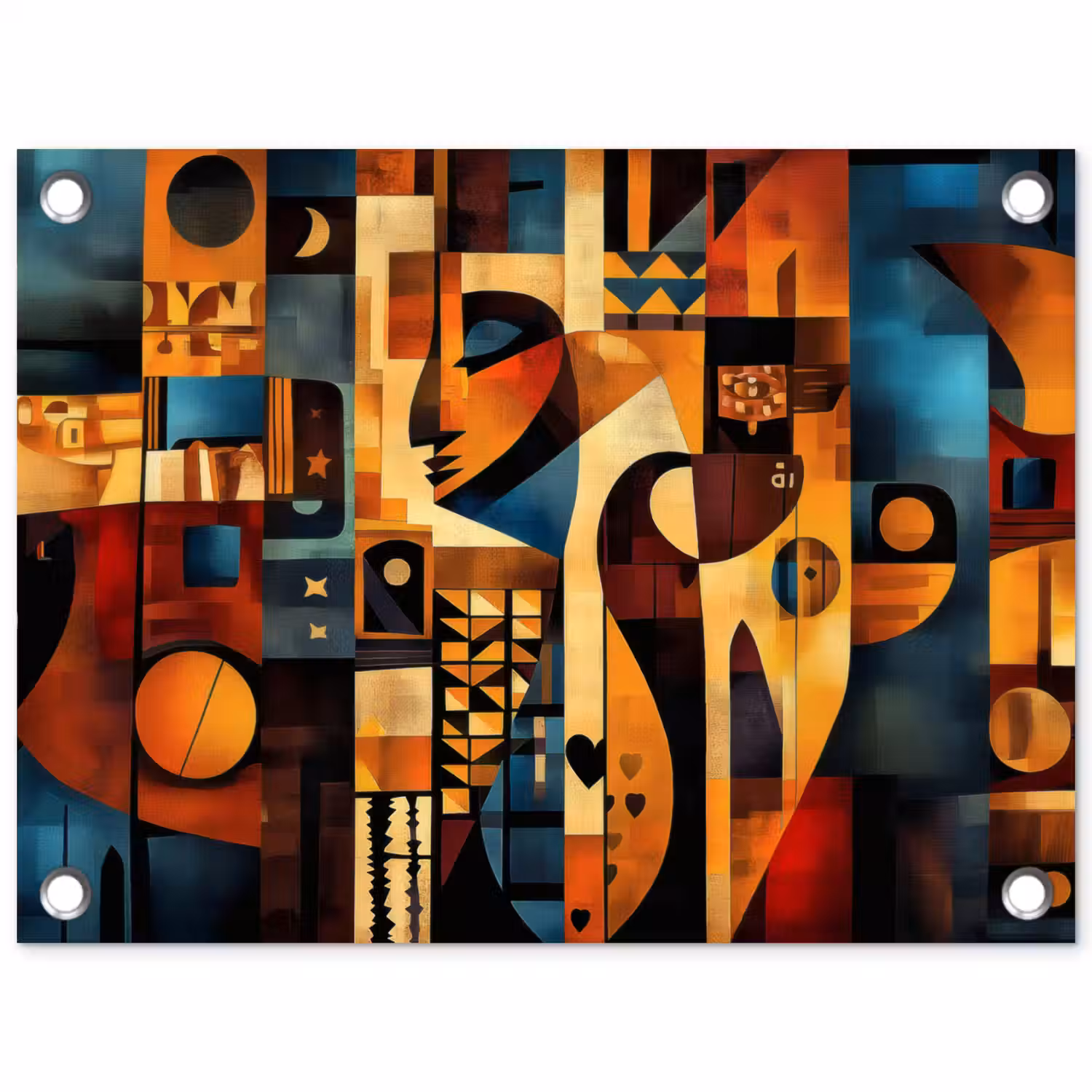 Figuren - Abstract - Symbolen tuinposter los doek klein -3d