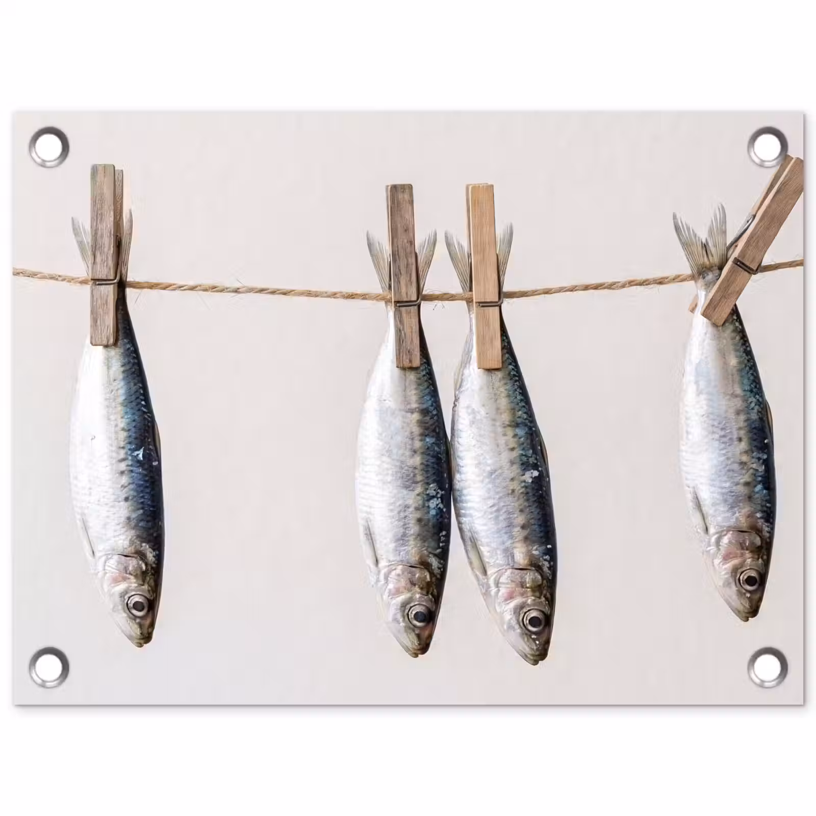 Garden Poster - Fish - Hanging - Food - Vis - Hangend - Eten tuinposter los doek klein