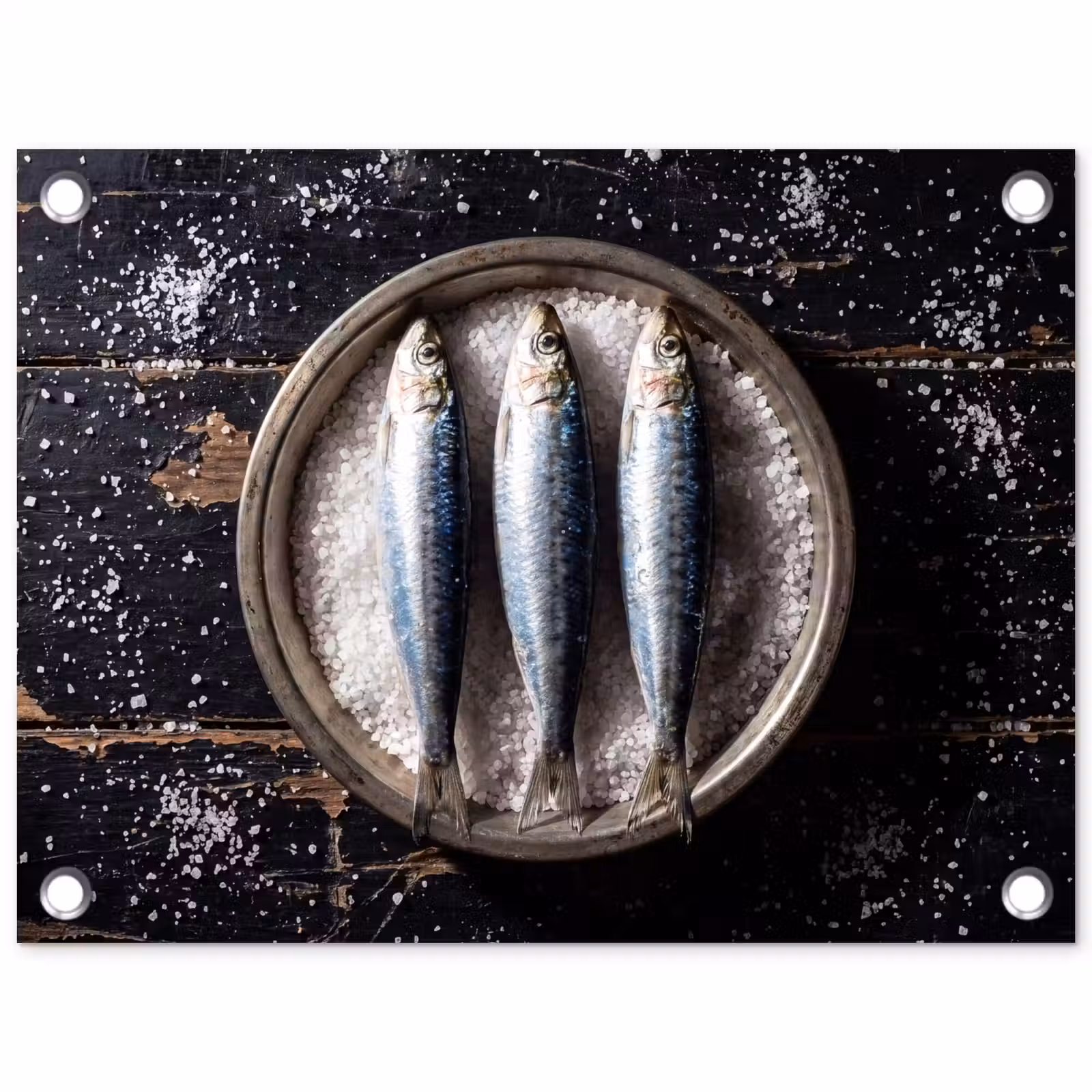 Garden Poster - Fish - Salt - Food - Vis - Zout - Eten tuinposter los doek klein