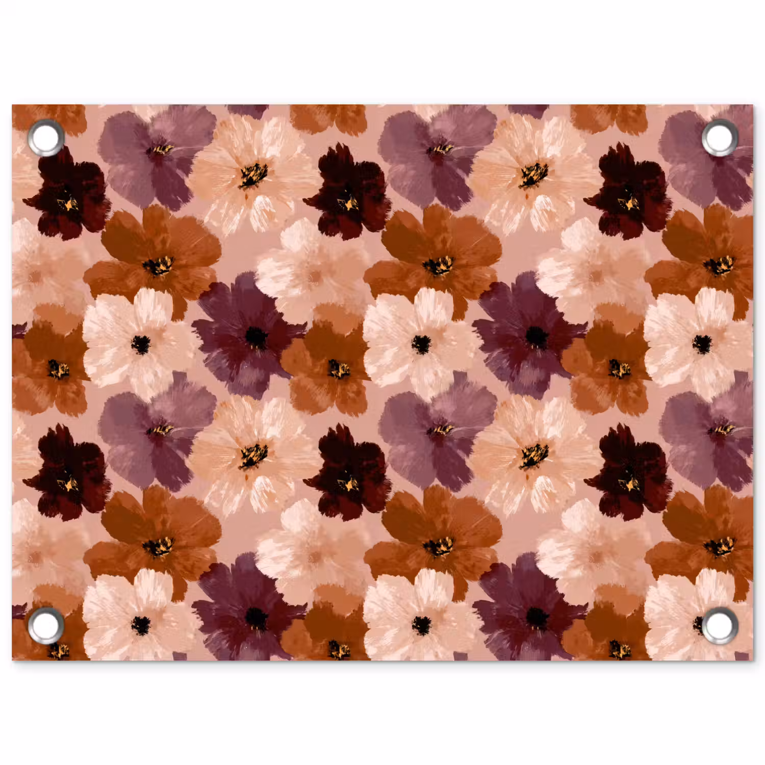 Bloemen - Abstract - Aardetinten tuinposter los doek klein 239 -3d