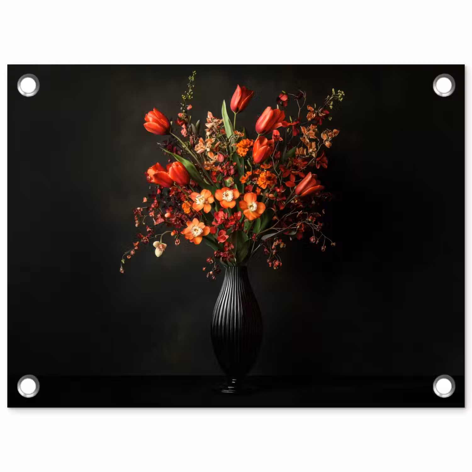 Bloemen - Takken - Boeket tuinposter los doek klein -3d