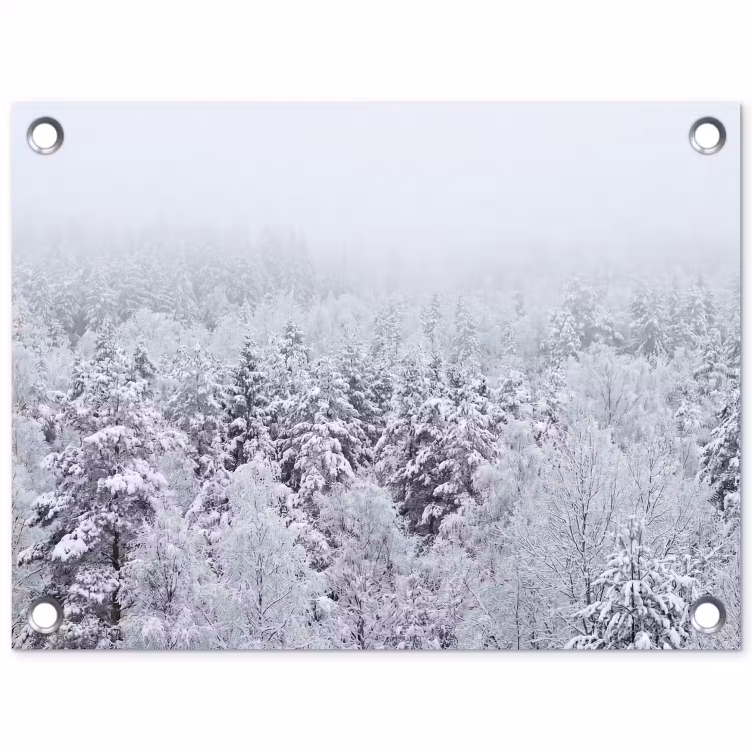 Bos - Sneeuw - Winter - Natuur - Wit tuinposter los doek klein -3d