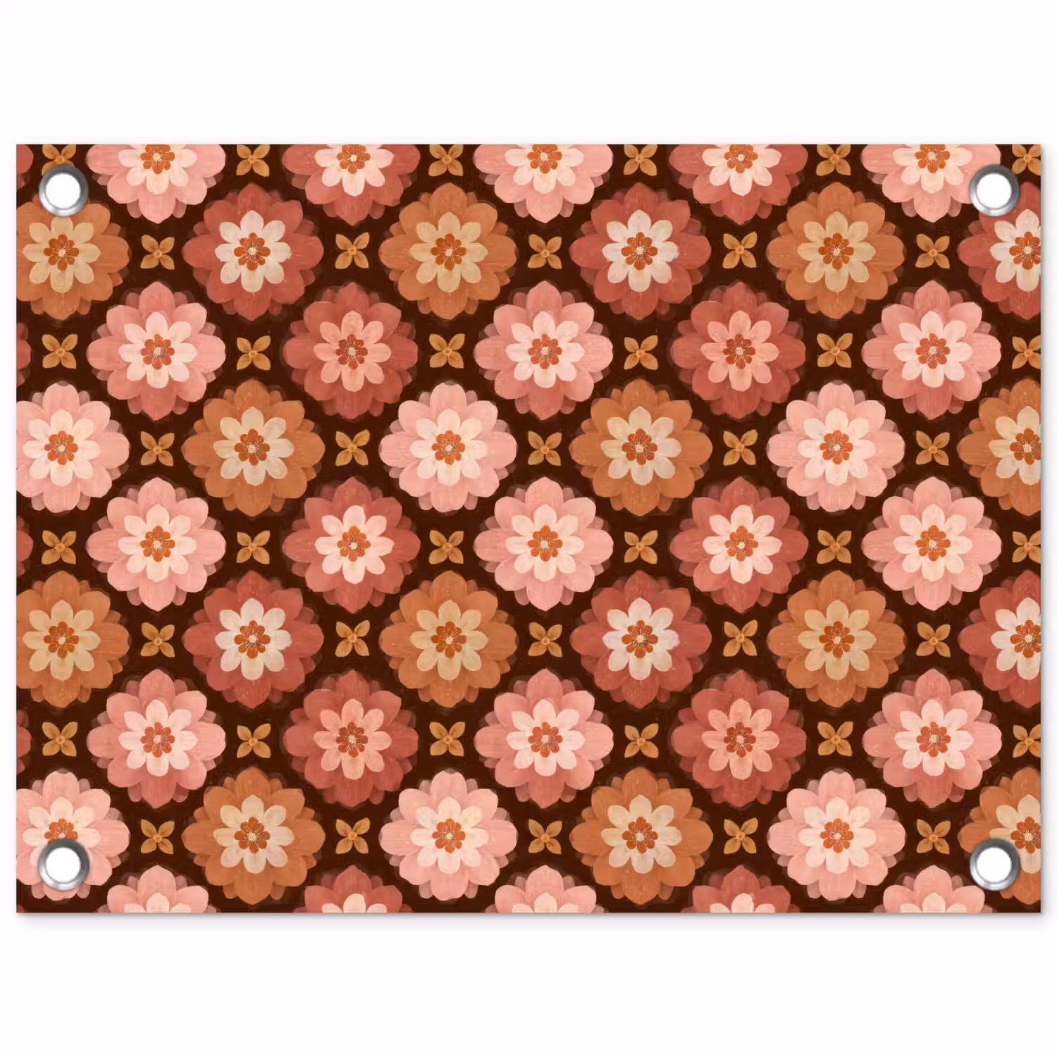 Geometrisch - Bloemen - Kleurrijk tuinposter los doek klein 239 -3d