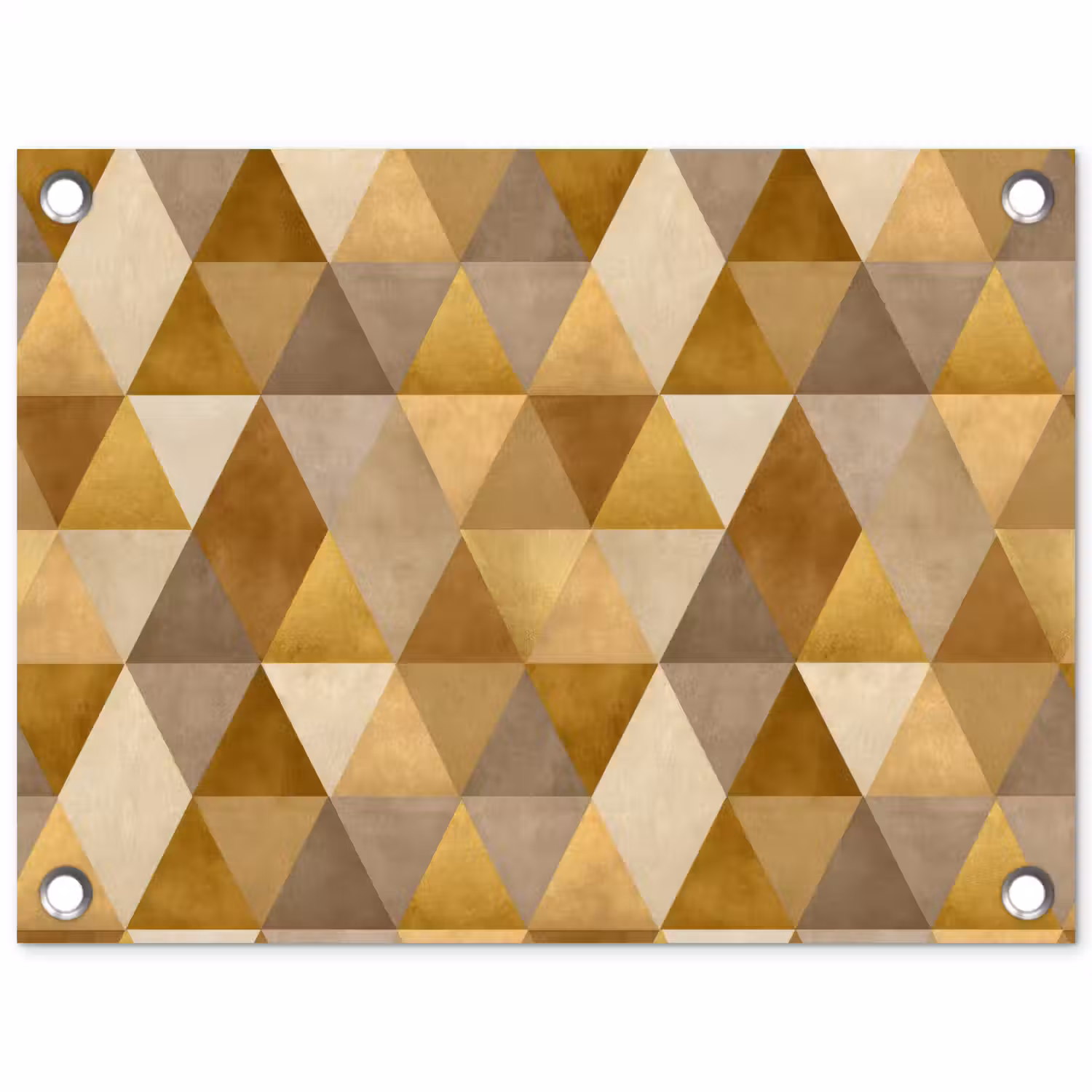 Geometrisch - Driehoek - Goud tuinposter los doek klein 239 -3d